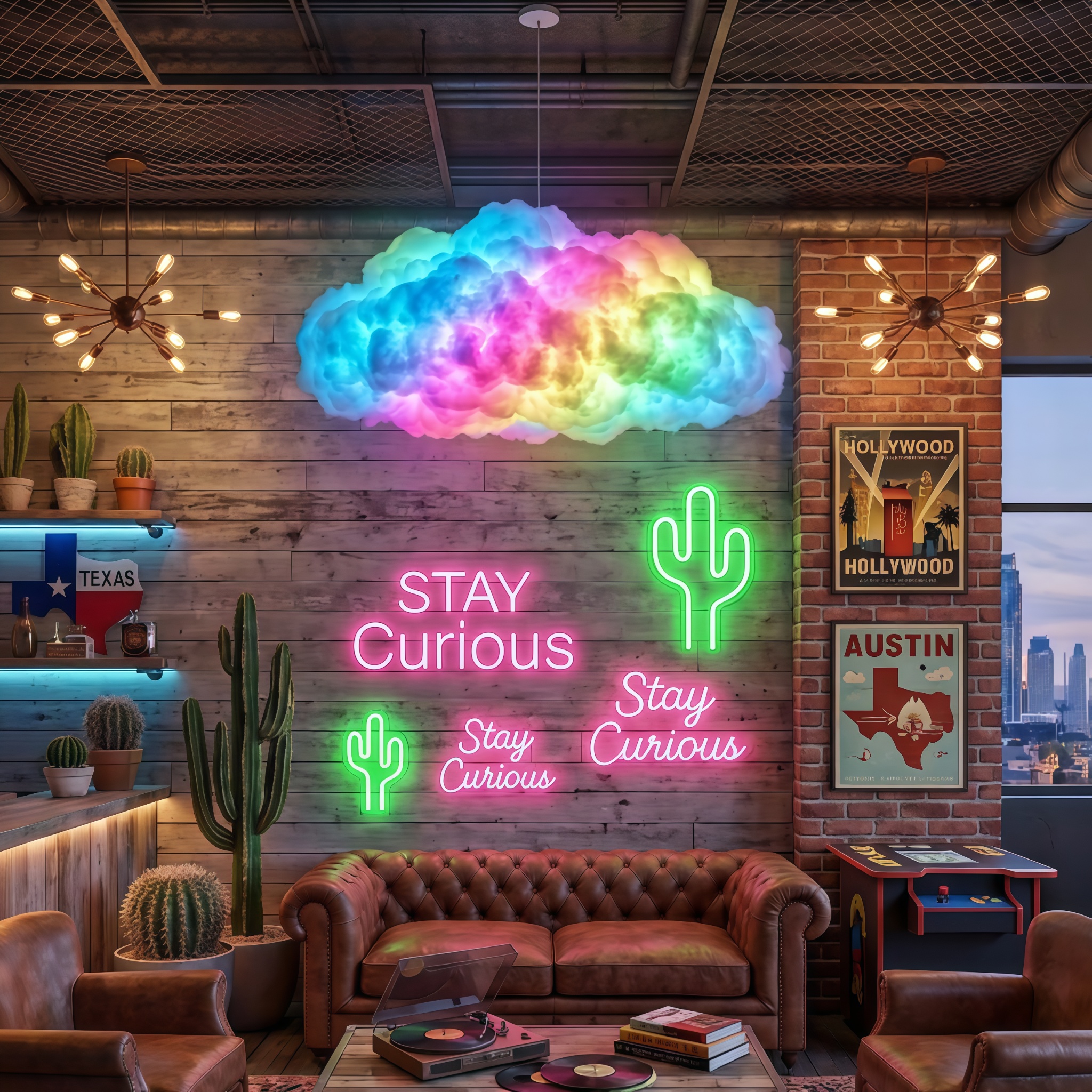 Rainbow Cloud Wall Light Kit – LED Mood Wall Décor for Bedrooms, Dorm Rooms & Cozy Spaces