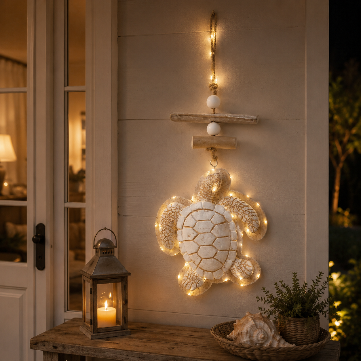 Lighted Coastal Sea Turtle Wall Decor with Remote