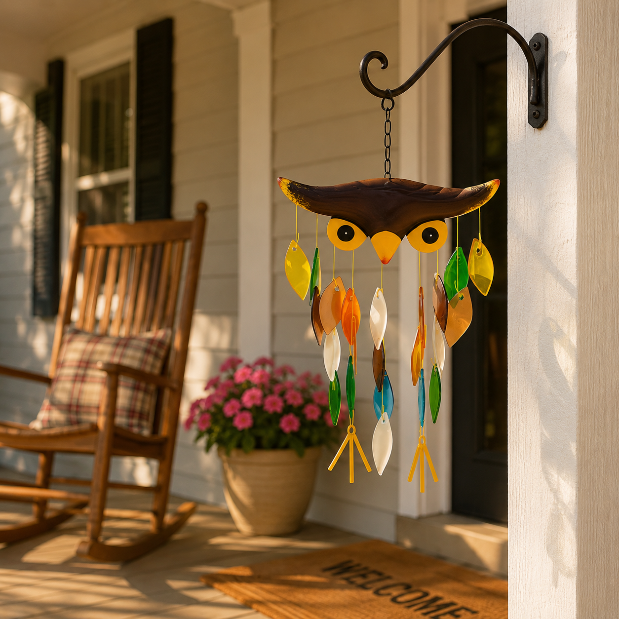 Colorful Owl Wind Chime Suncatcher