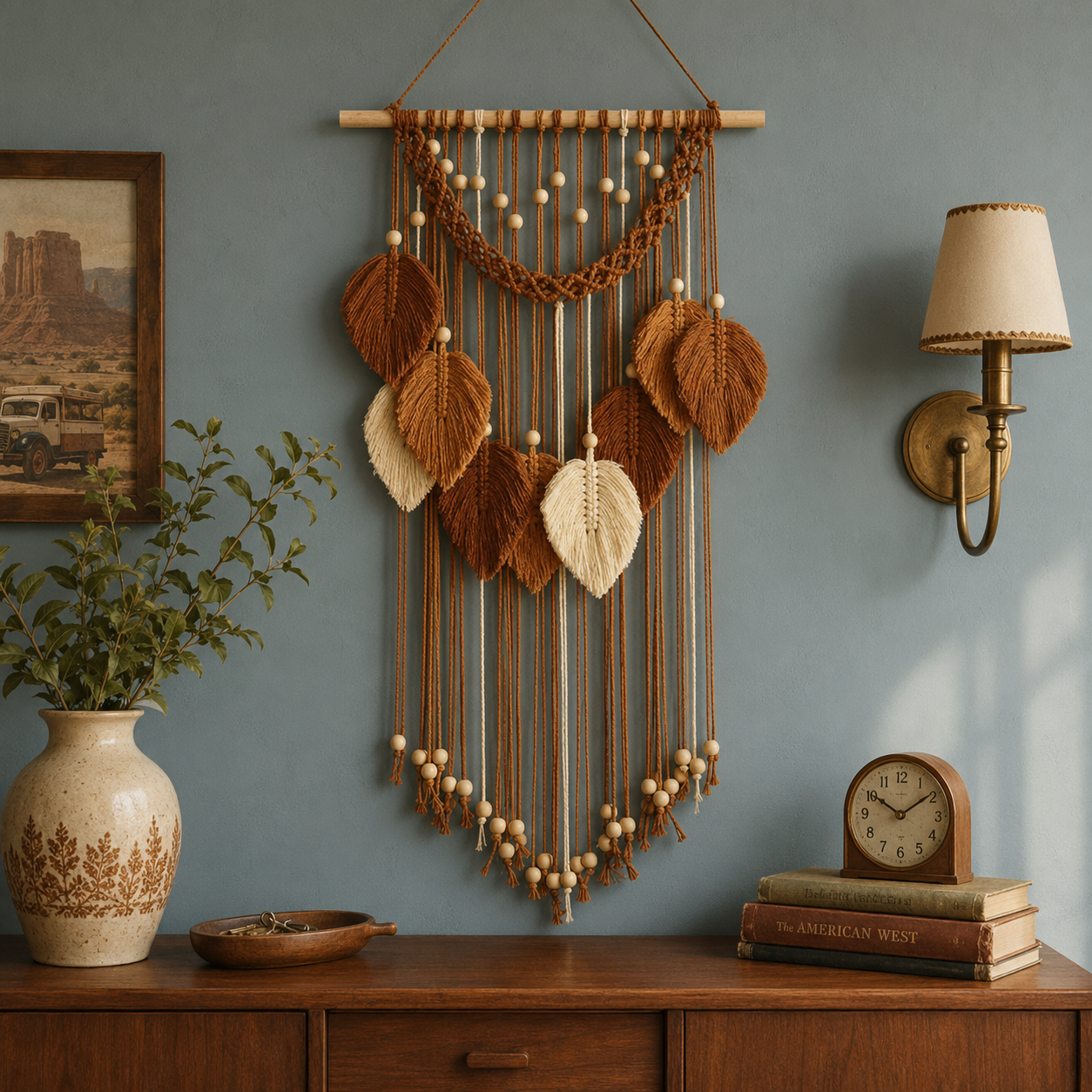 Botanical Leaf Macramé Wall Hanging