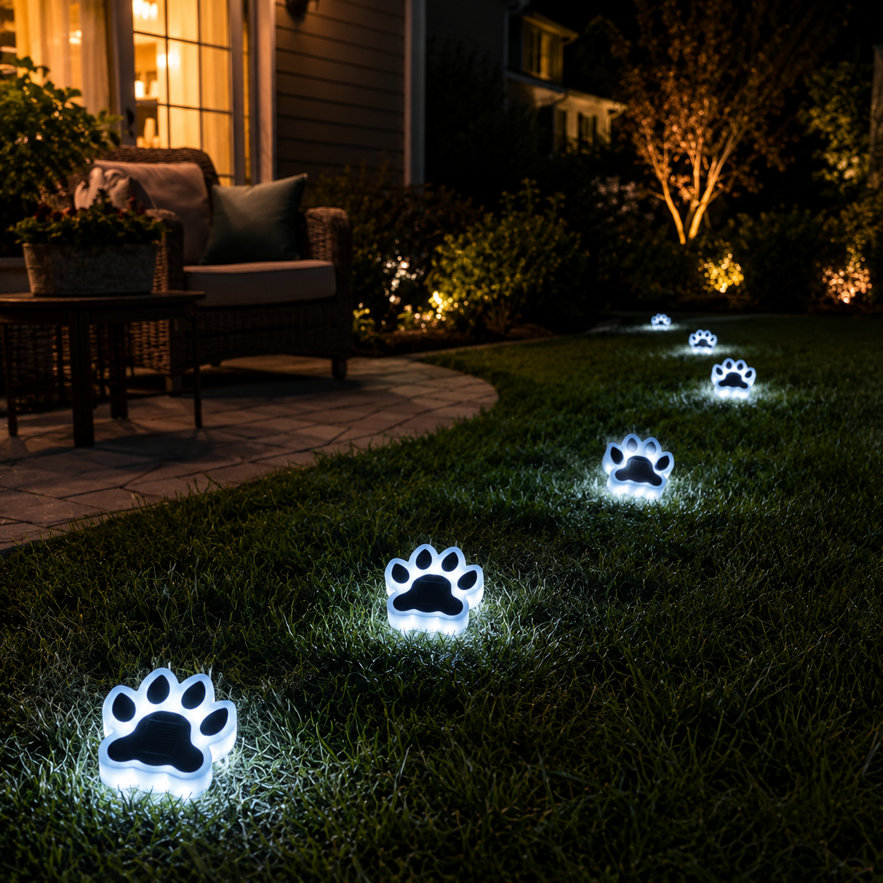 Solar Paw Path Lights for Yard, Garden & Walkway