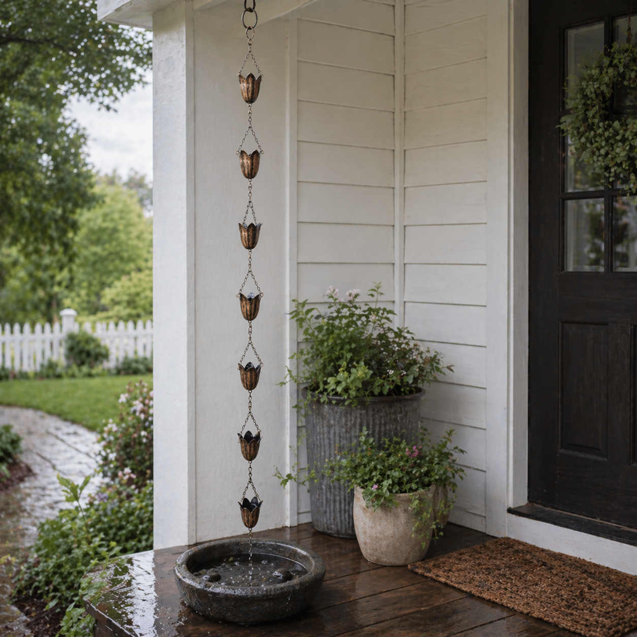 Tulip Rain Chain for Outdoor Garden Décor