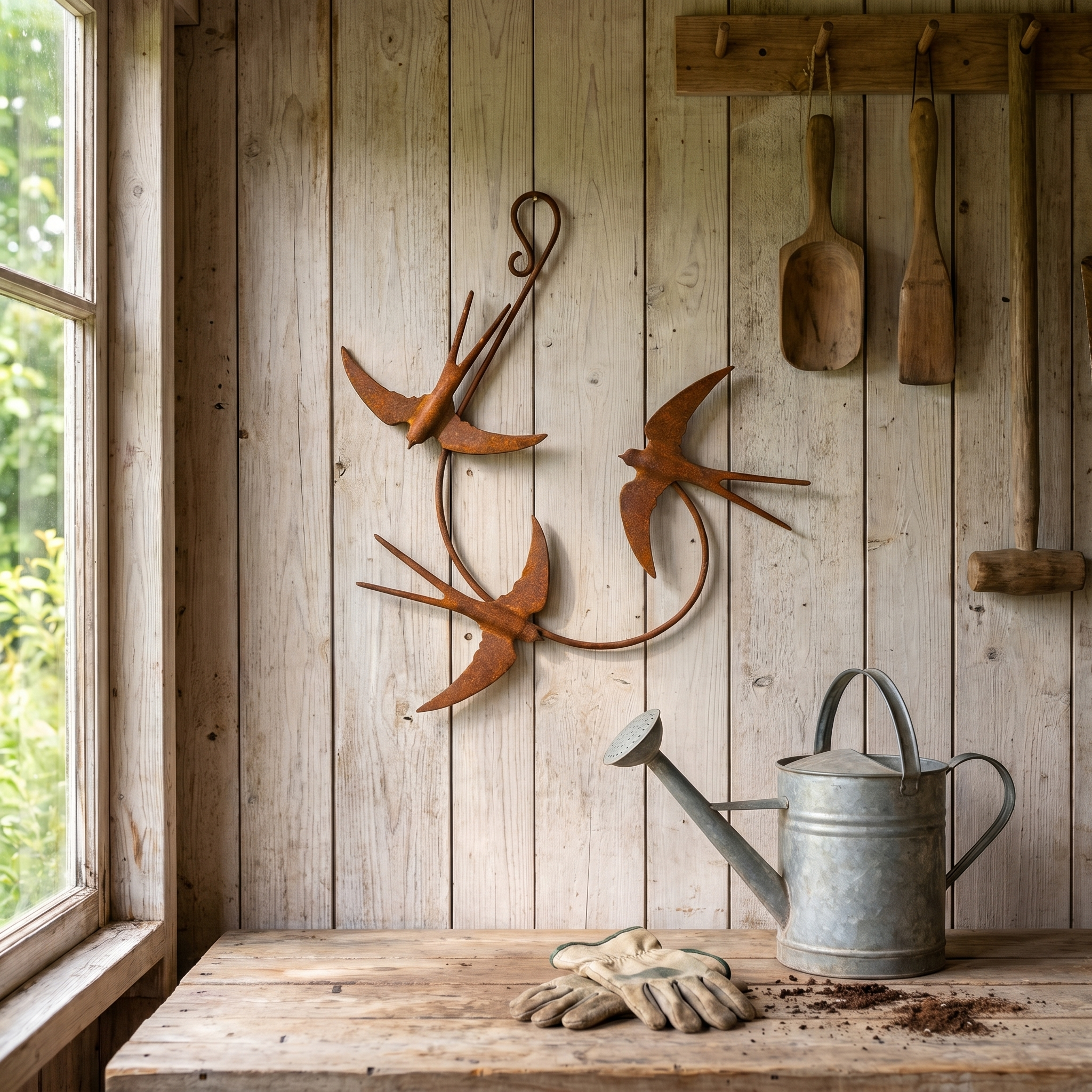 Rustic Metal Swallow Wall Art for Indoor & Outdoor Decor