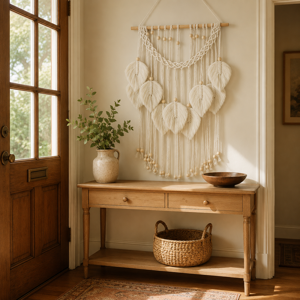 Botanical Leaf Macramé Wall Hanging