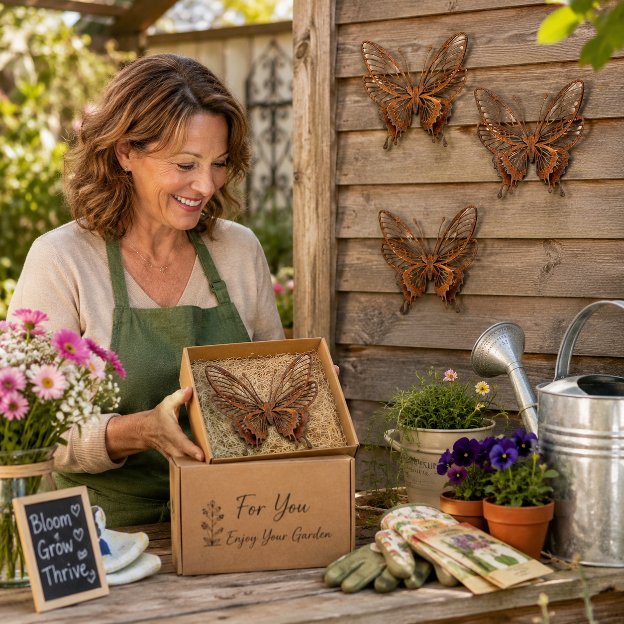 Rustic Metal Butterfly Wall Decor Set of