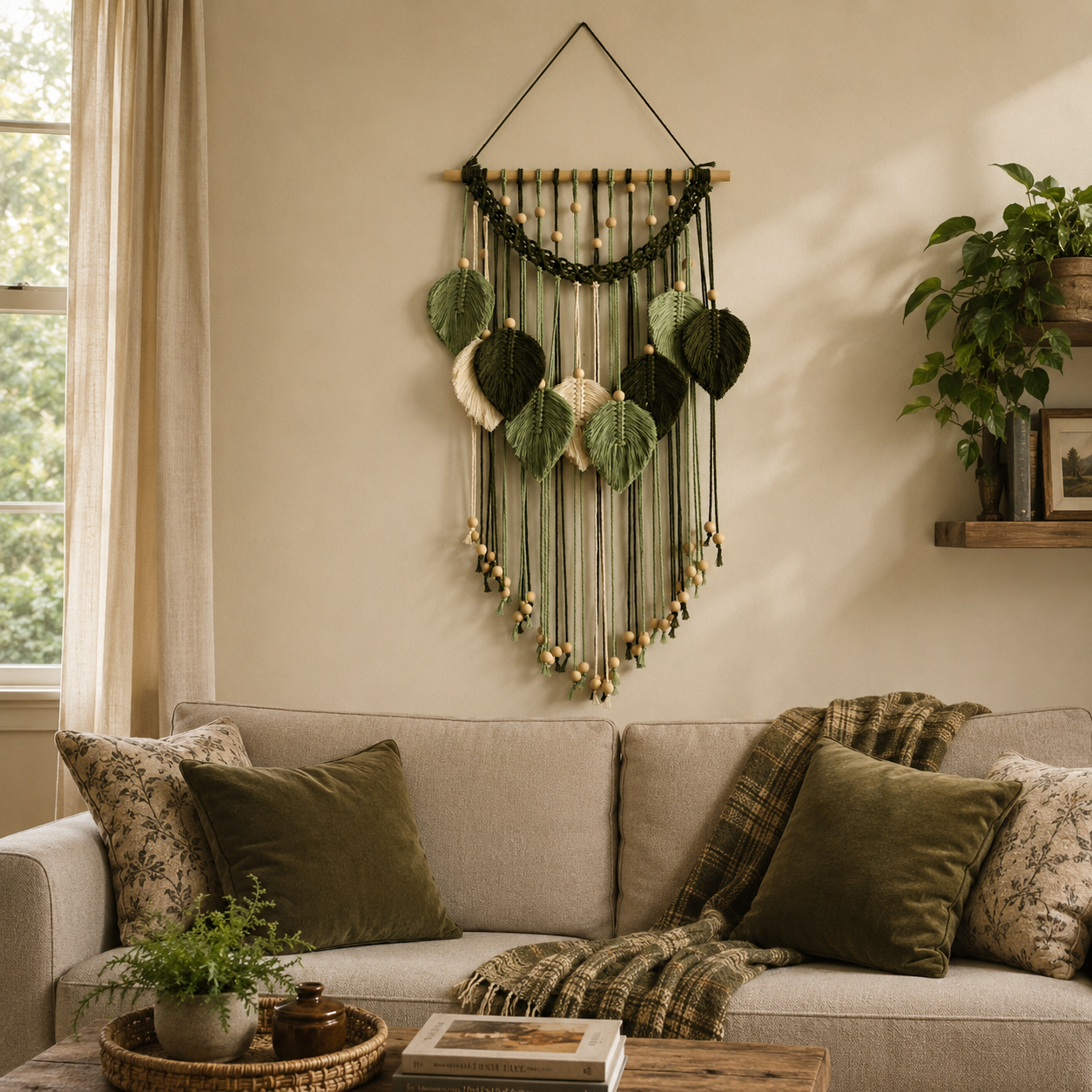 Botanical Leaf Macramé Wall Hanging