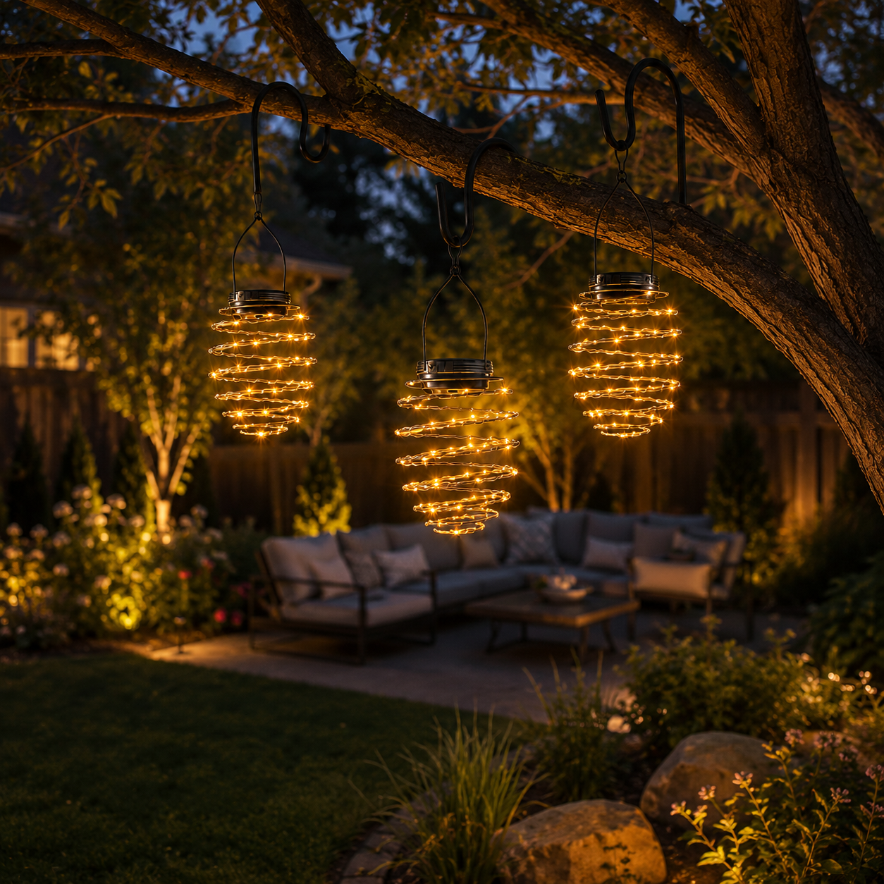 Solar Spiral Hanging Light