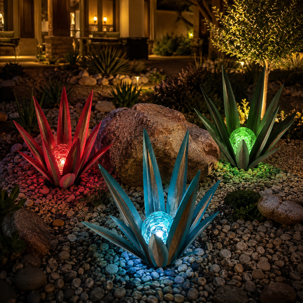 Solar Agave Garden Stake Light
