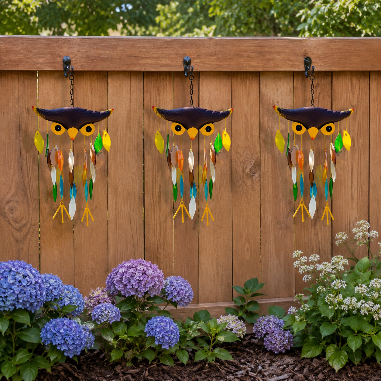 Colorful Owl Wind Chime Suncatcher