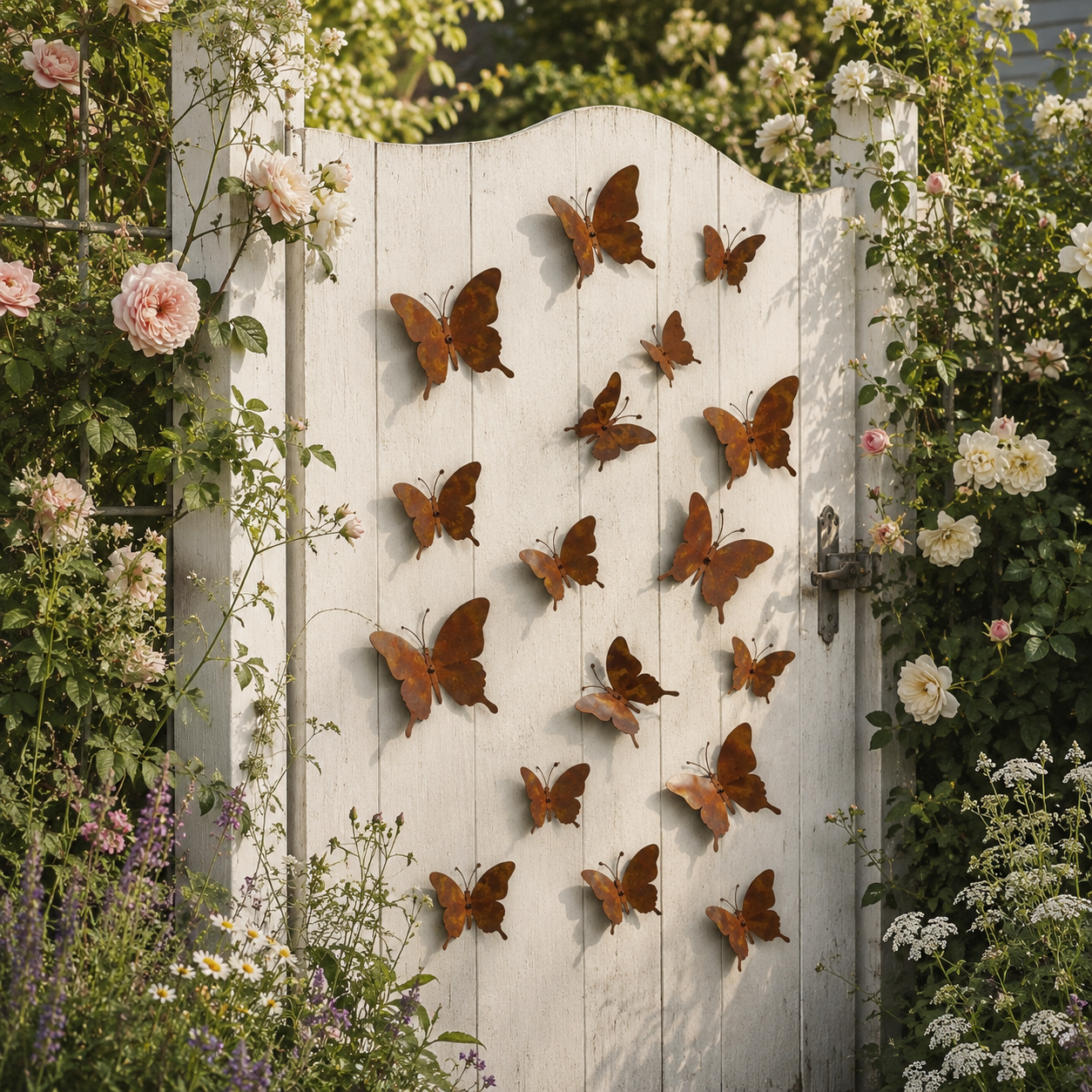 15-Piece Rustic Metal Butterfly Wall Decor Set