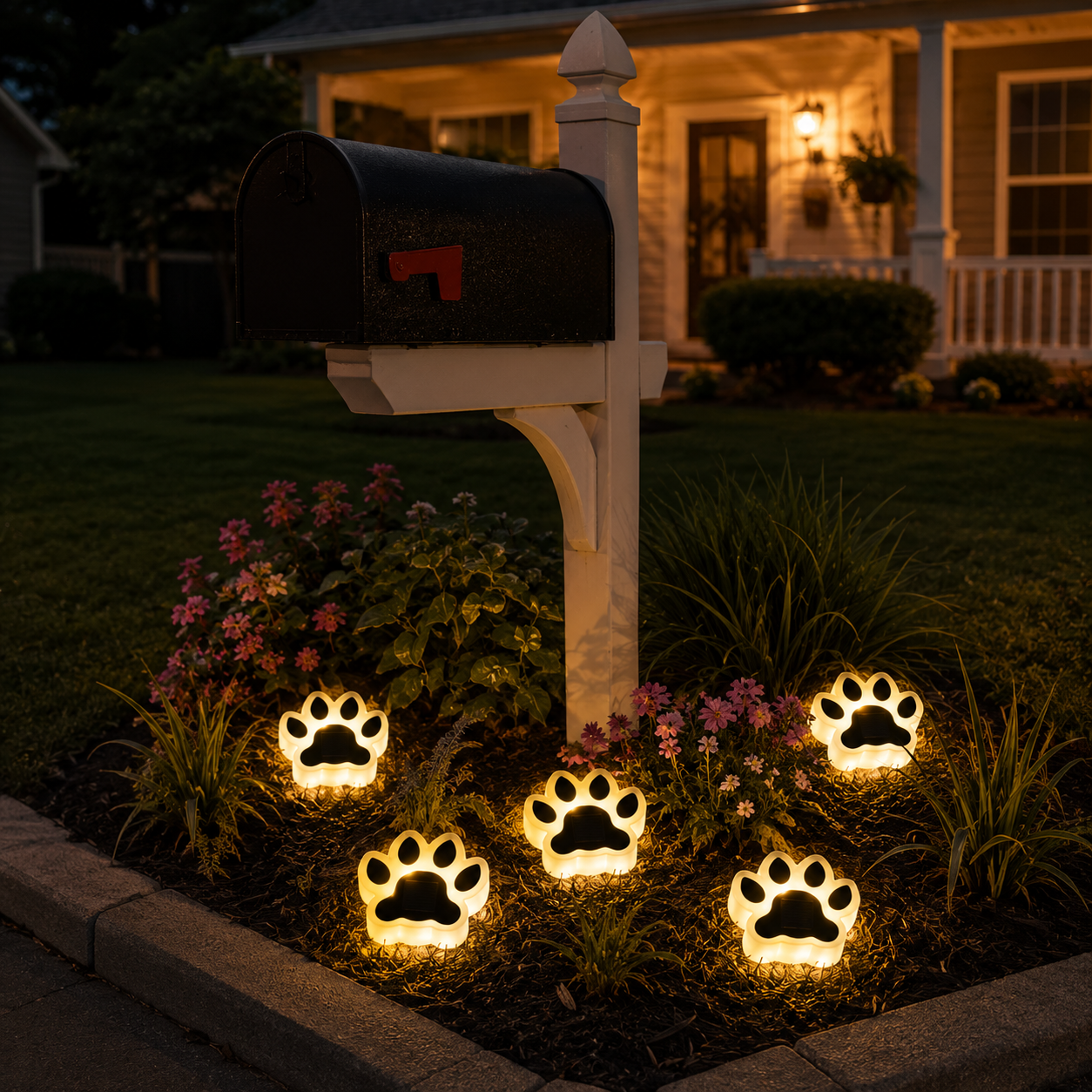 Solar Paw Path Lights for Yard, Garden & Walkway
