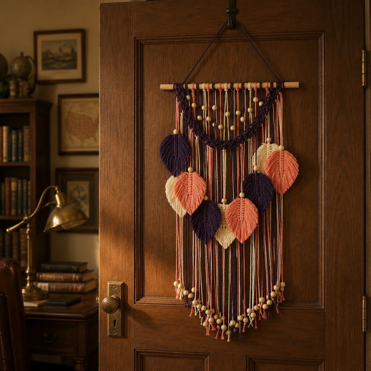 Botanical Leaf Macramé Wall Hanging