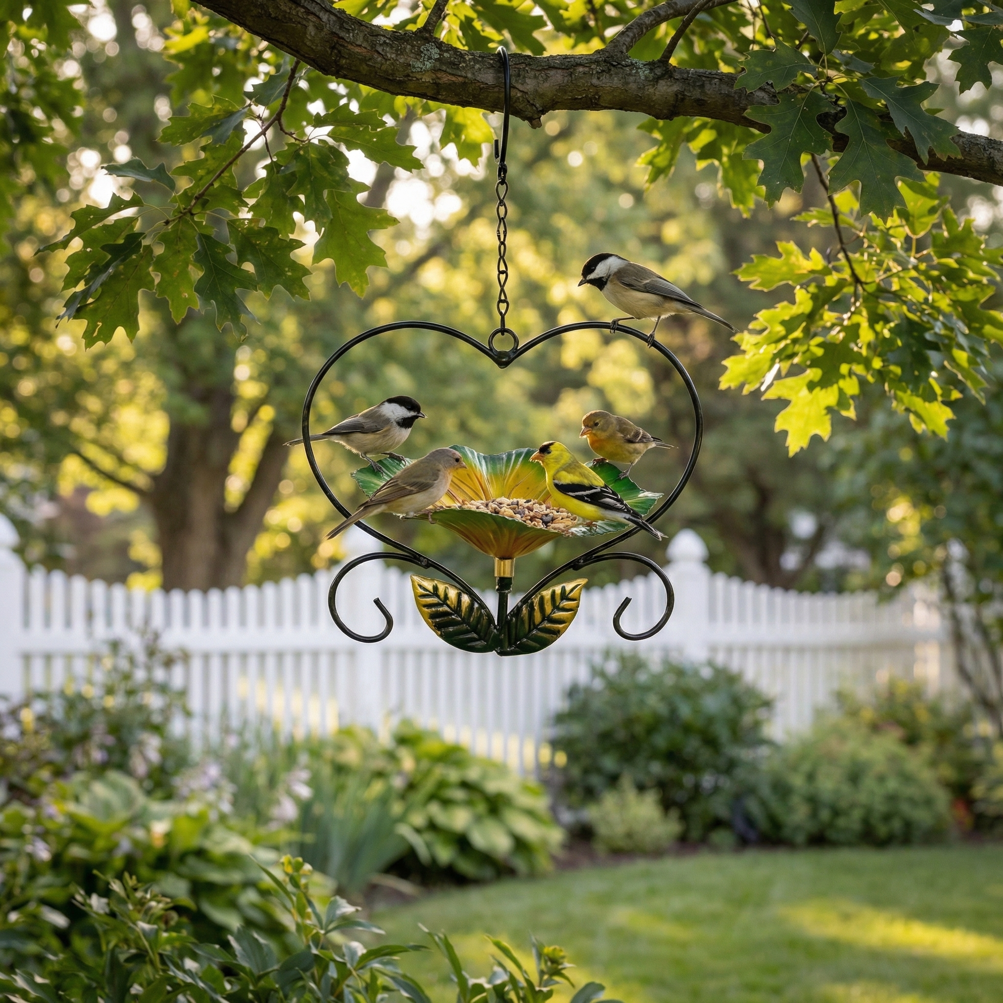 Heart-Shaped Hanging Bird Feeder – Decorative Outdoor Garden Feeder for Small Birds