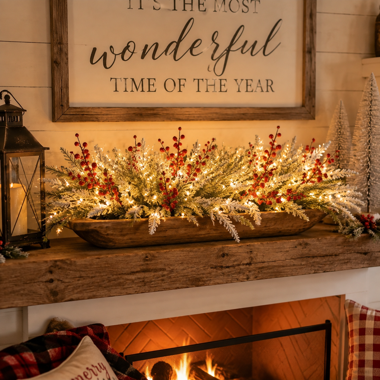 Lighted Christmas Berry & Snowy Pine 6-Piece Set