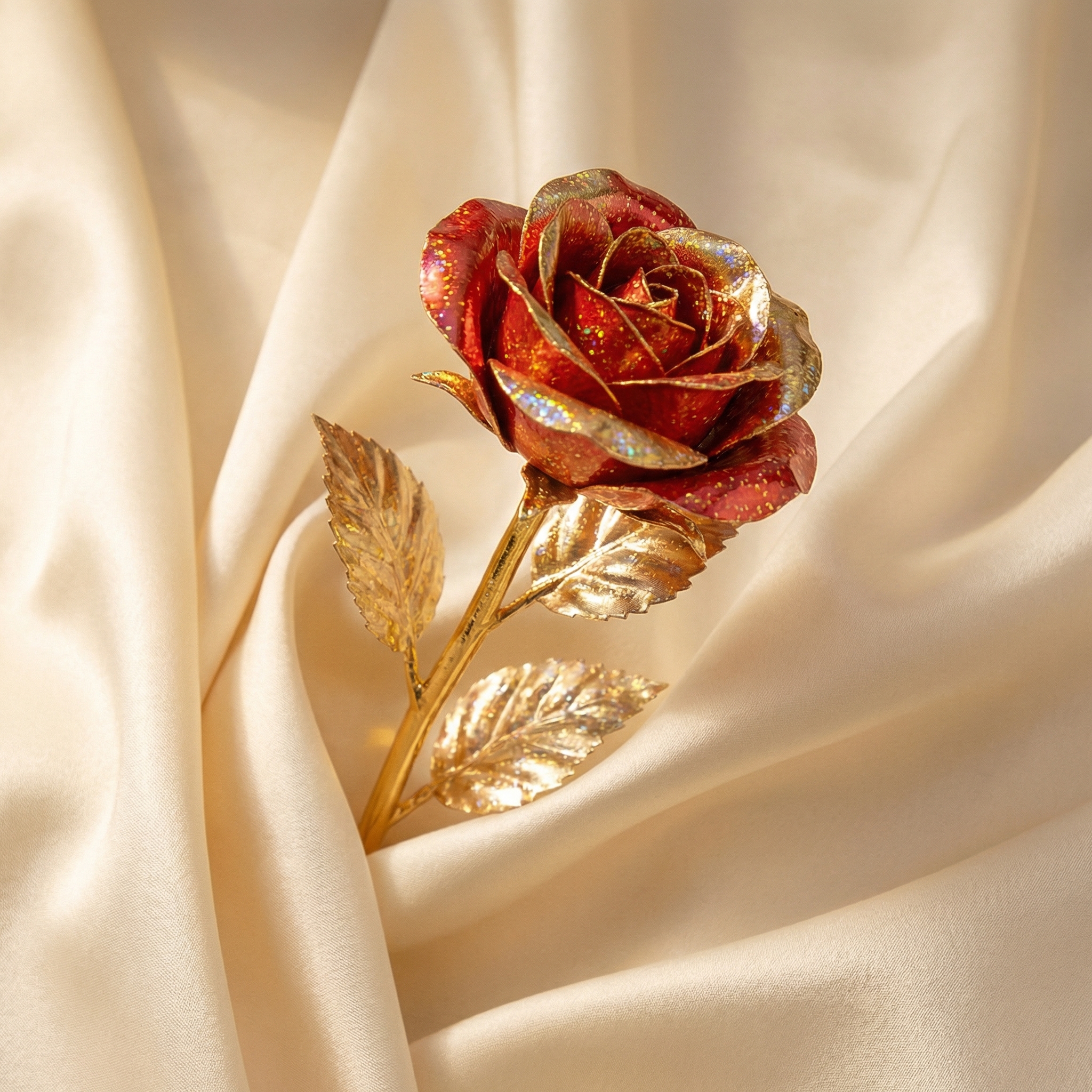 10 Stems Valentine's Day Metallic Shimmer Rose Bouquet