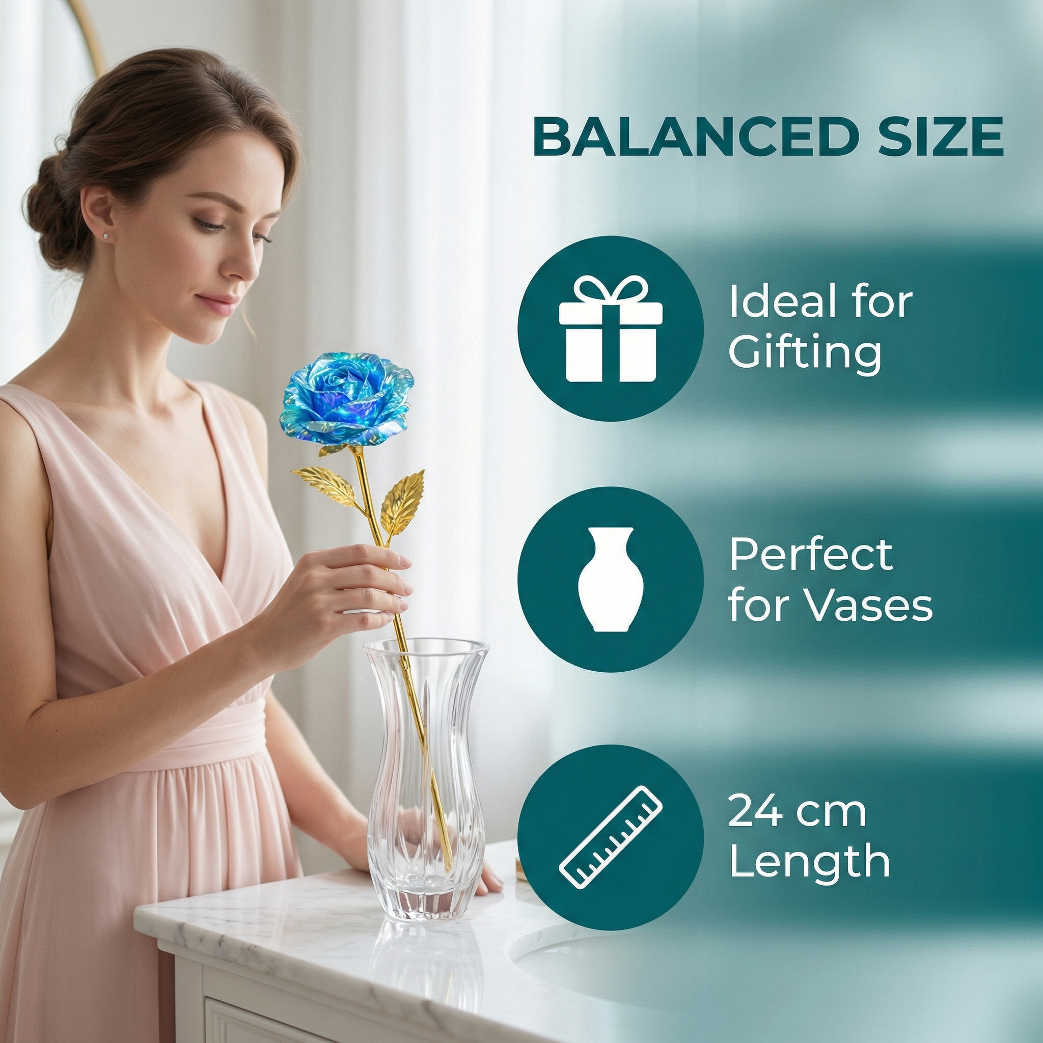 10 Stems Valentine's Day Metallic Shimmer Rose Bouquet