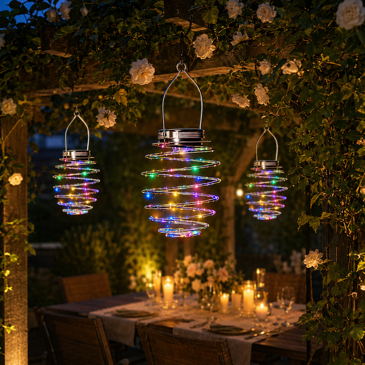 Solar Spiral Hanging Light