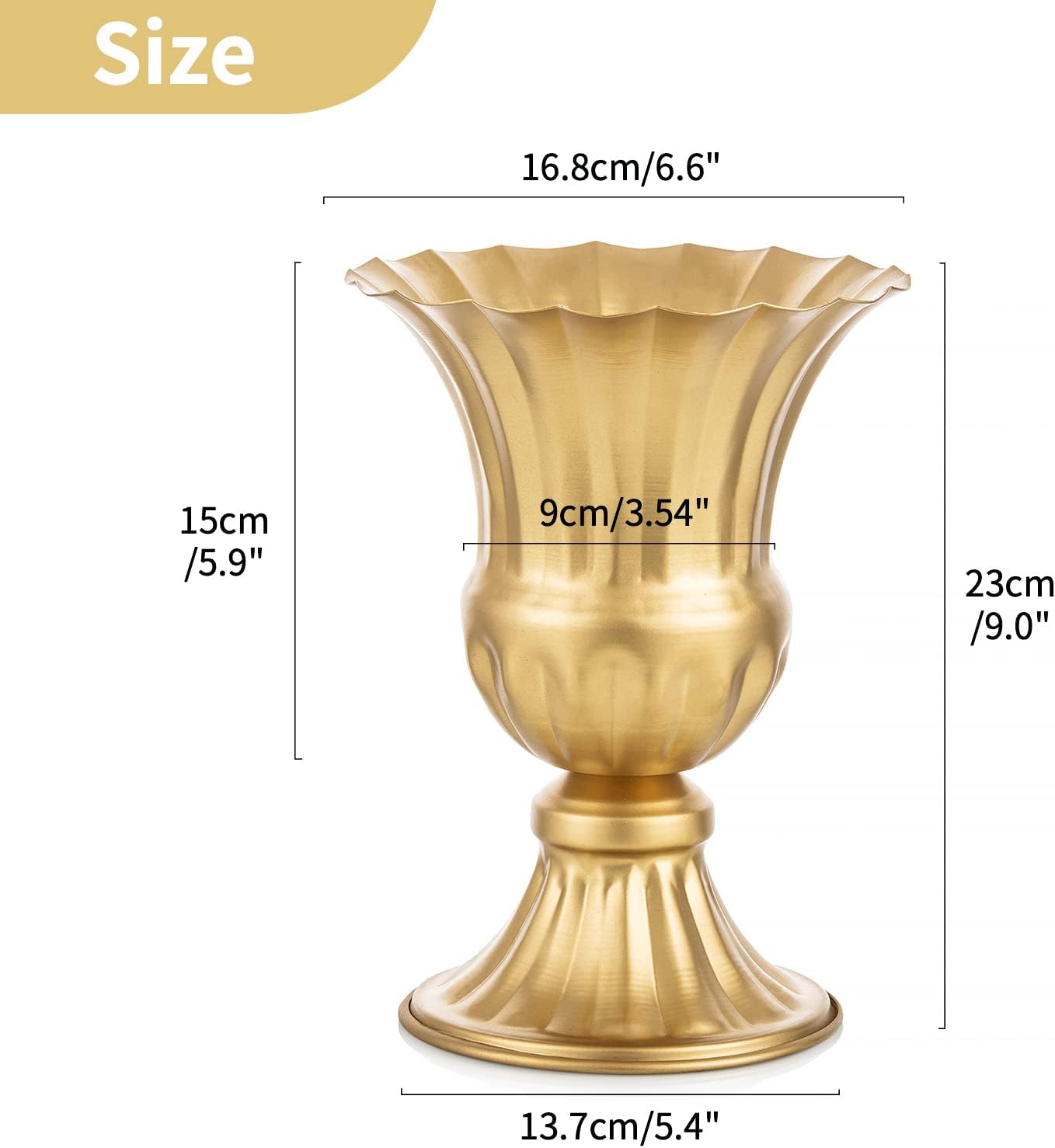 9" Rustic Metal Urn Vase