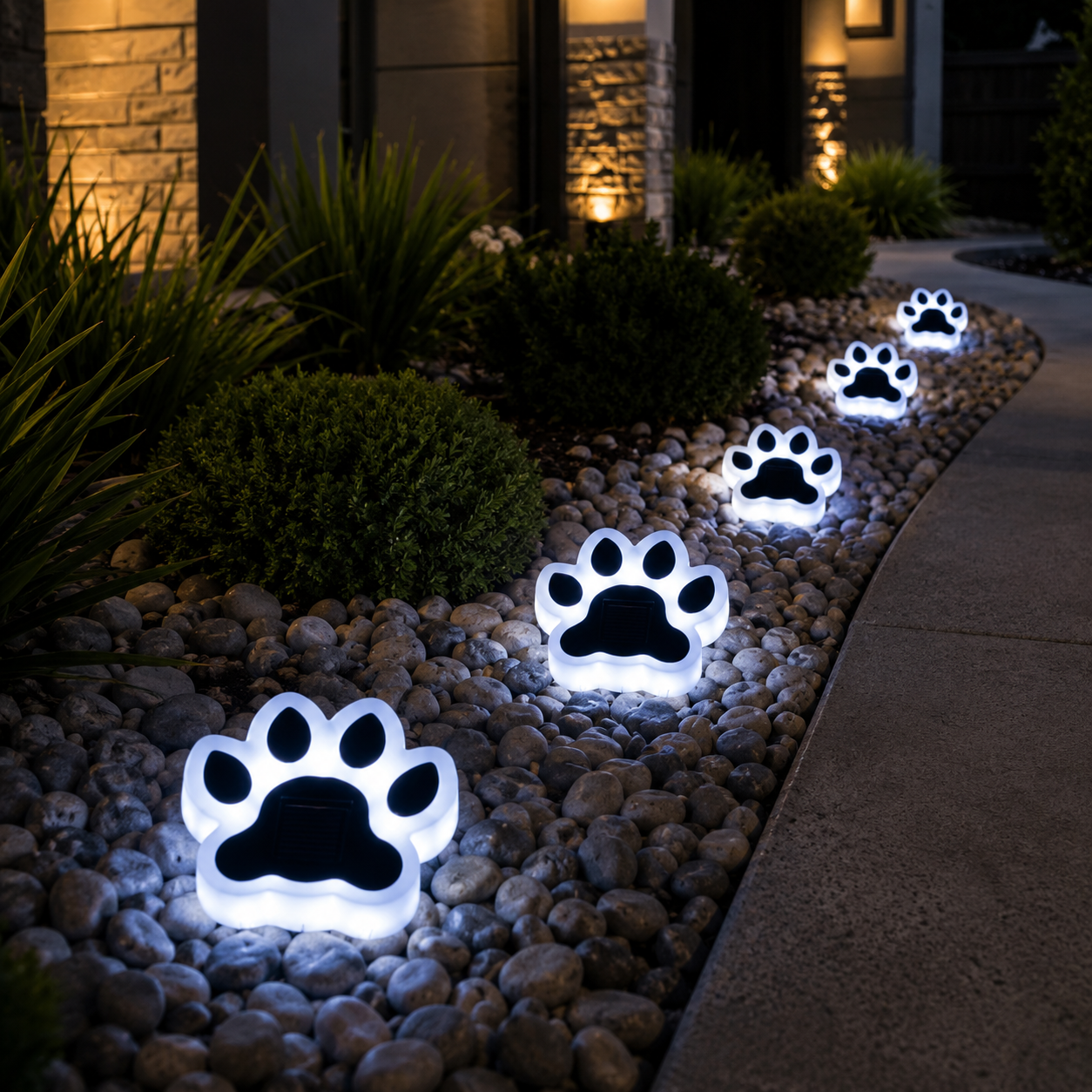 Solar Paw Path Lights for Yard, Garden & Walkway