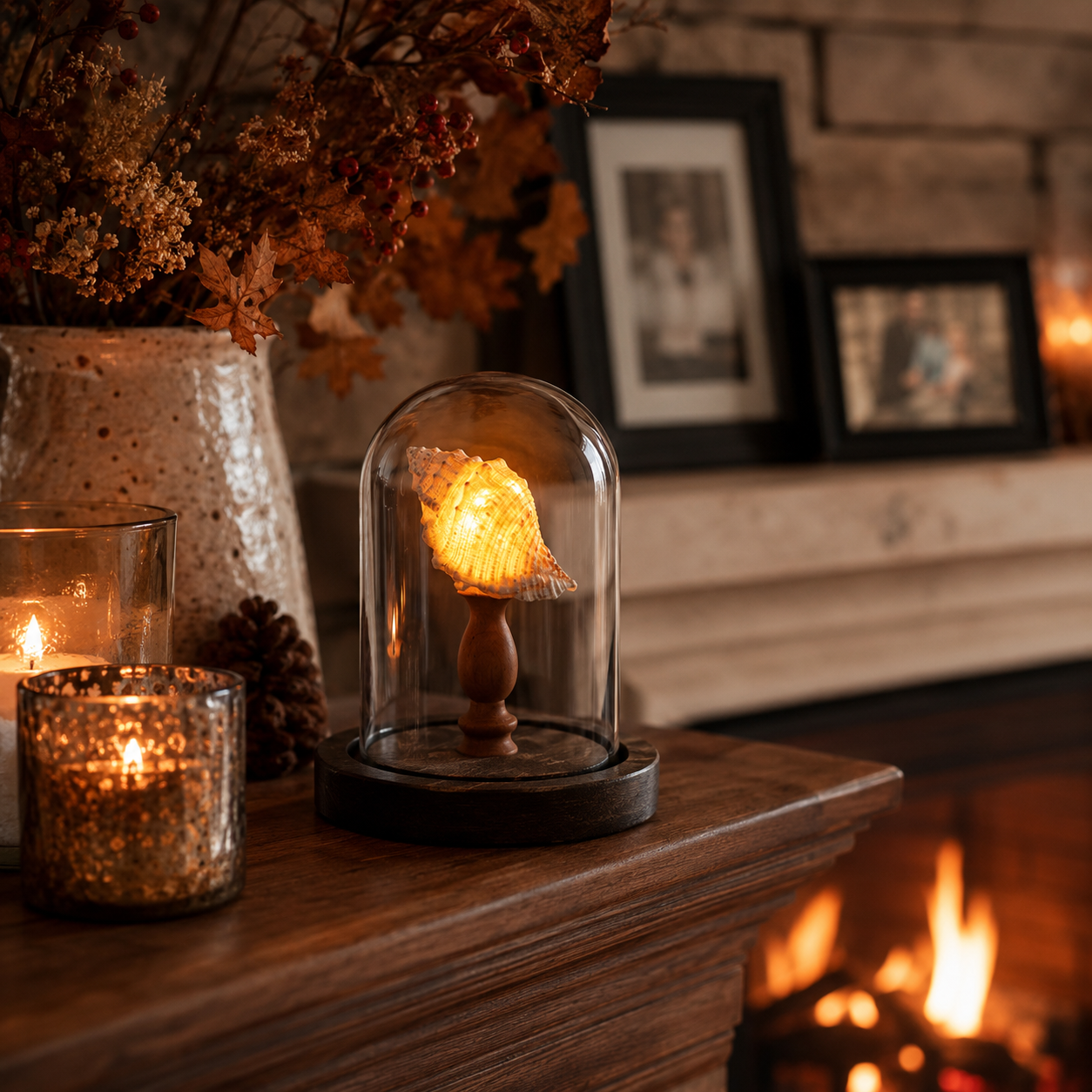 Ocean Shell Dome Night Light Decor