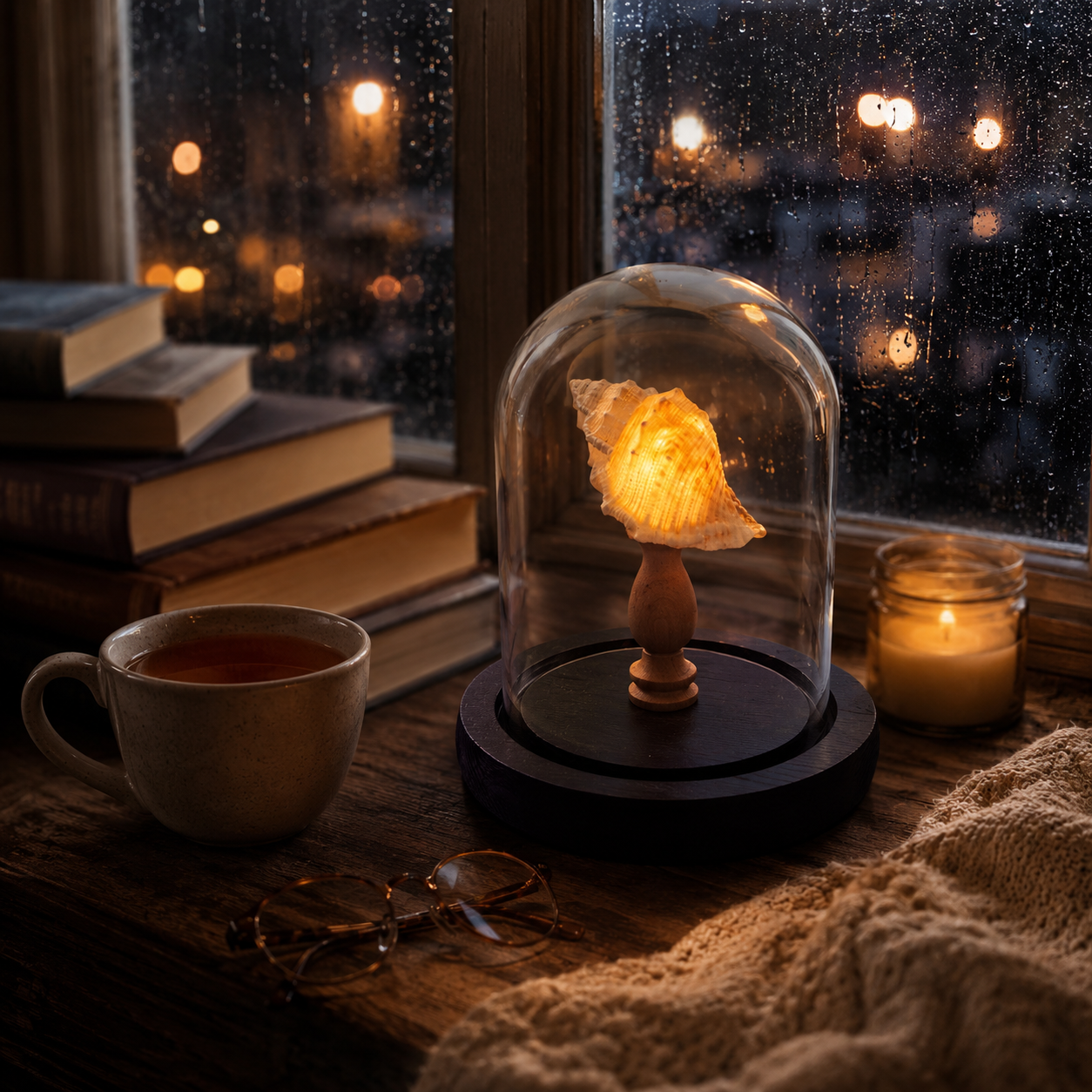 Ocean Shell Dome Night Light Decor