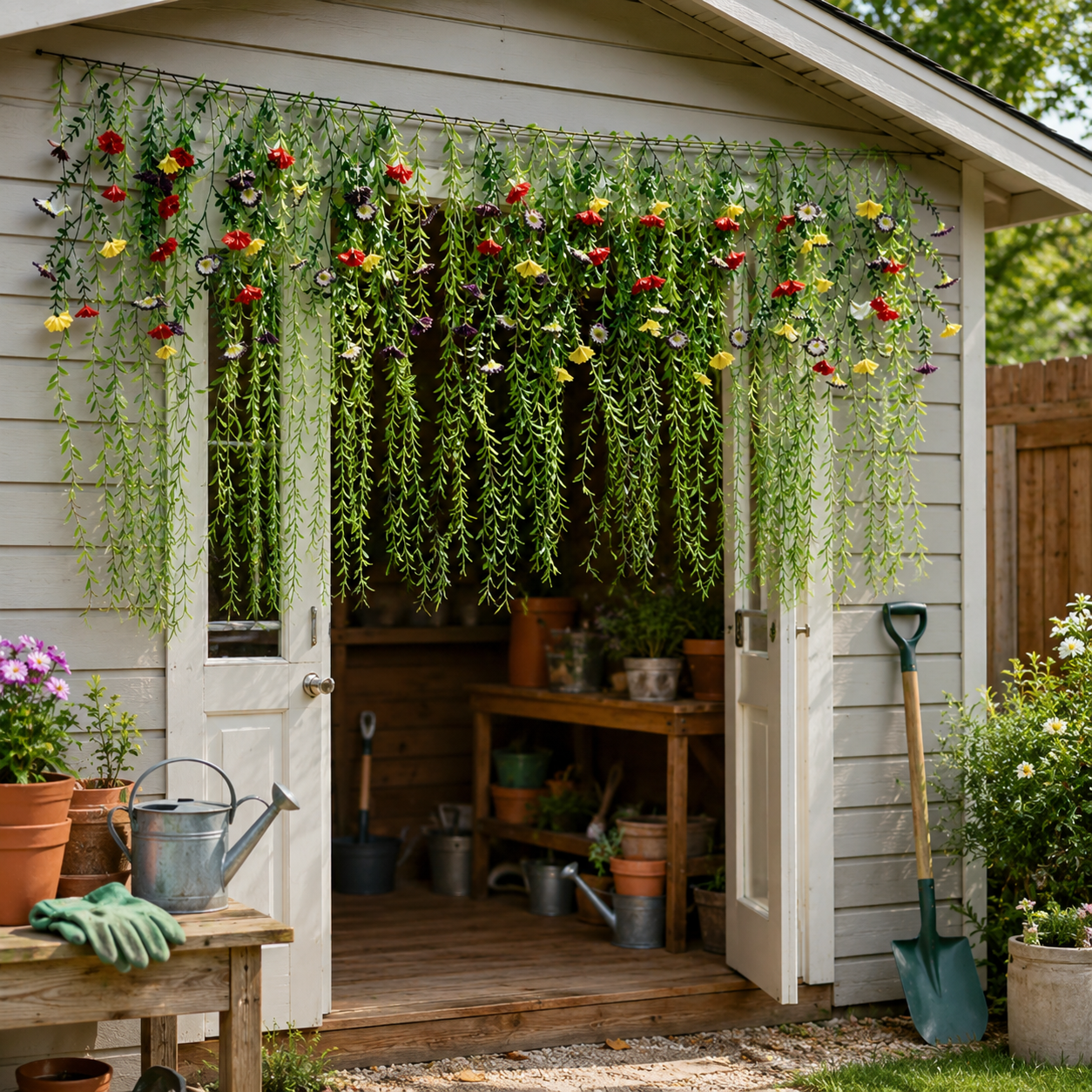 Large 70.87-Inch Artificial Hanging Flower Vine Garland Curtain