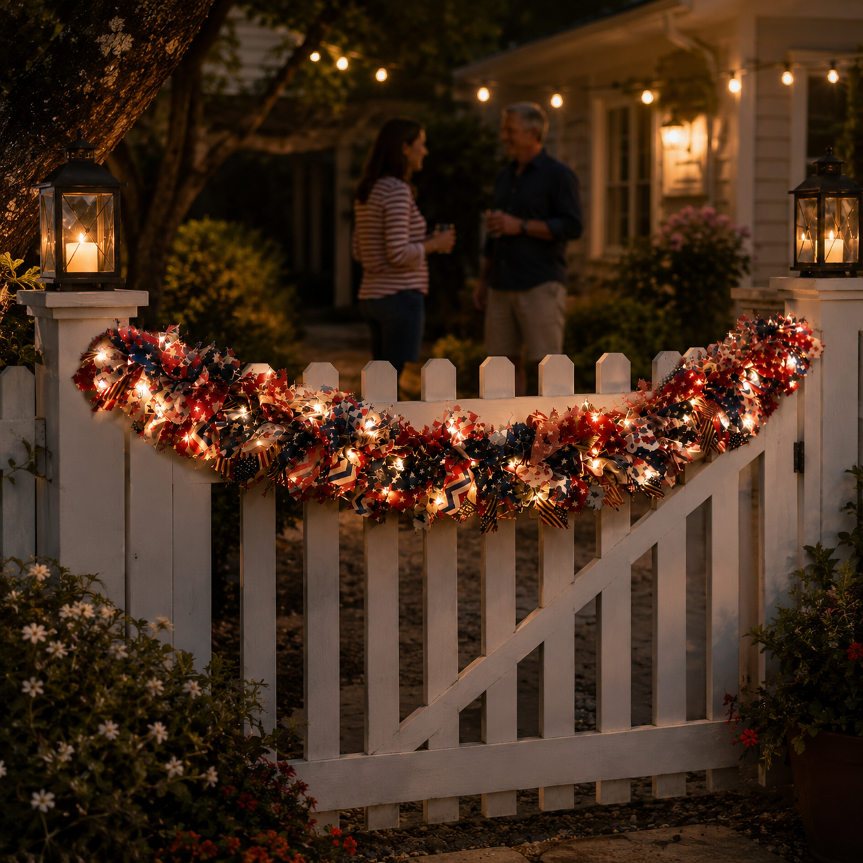 Light-Up Patriotic Garland for 4th of July Decor