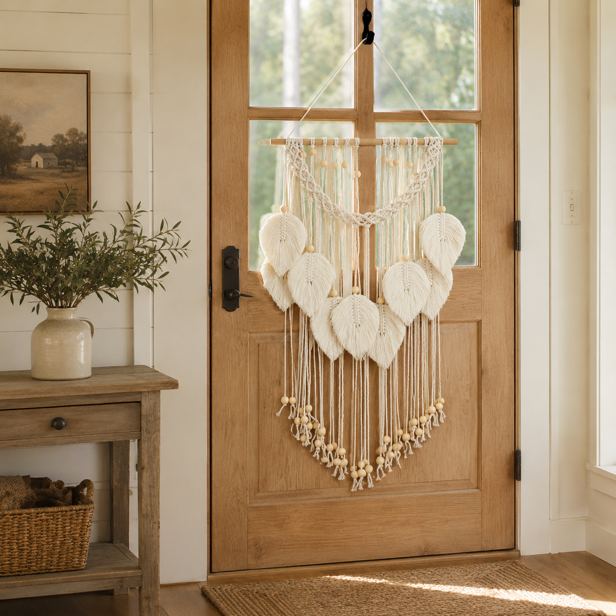 Botanical Leaf Macramé Wall Hanging