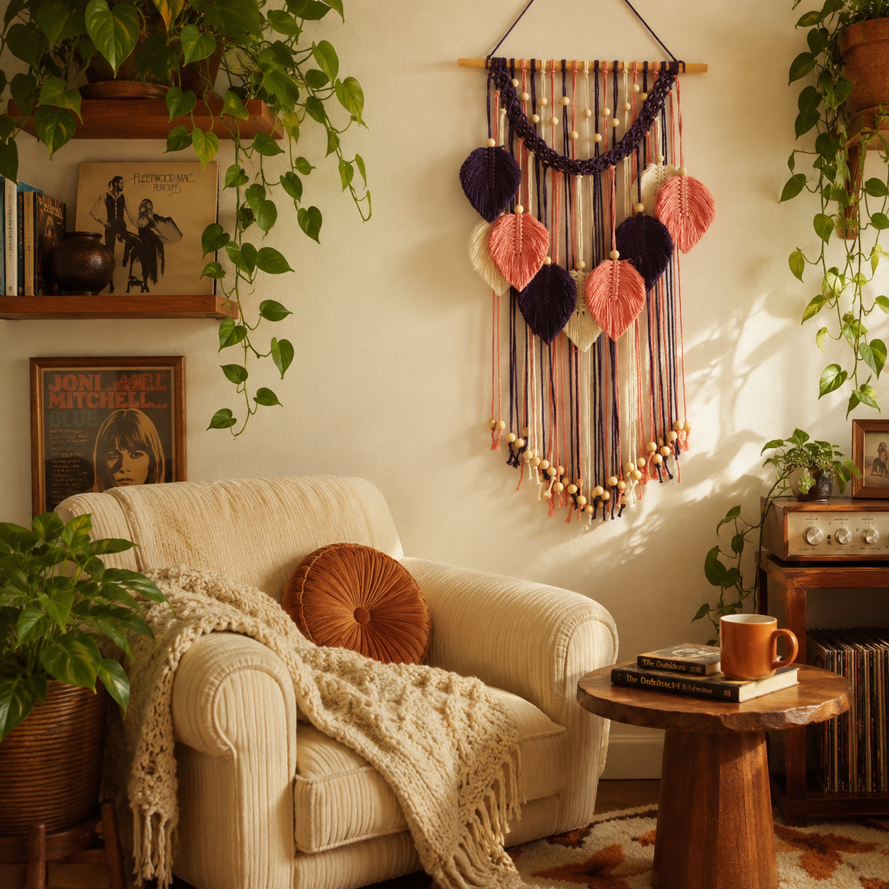 Botanical Leaf Macramé Wall Hanging