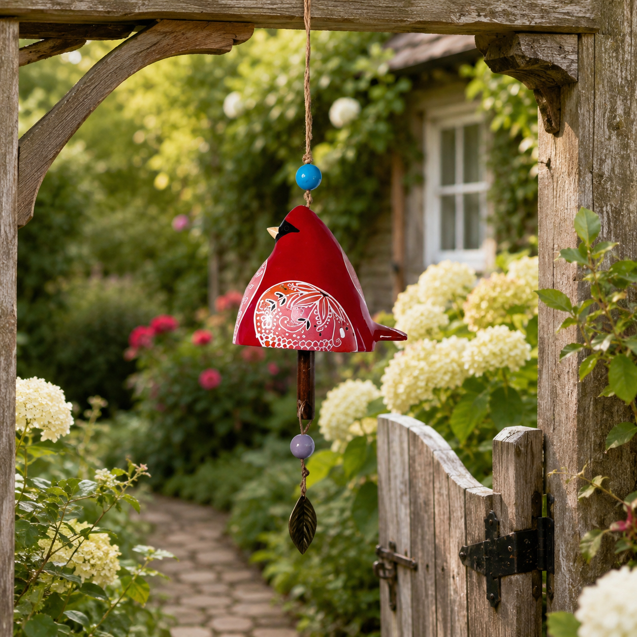 Hand-Painted Bird Wind Chime for Garden, Porch & Patio Decor