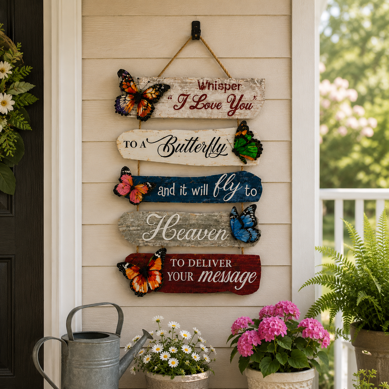 Lighted Butterfly Memorial Hanging Sign