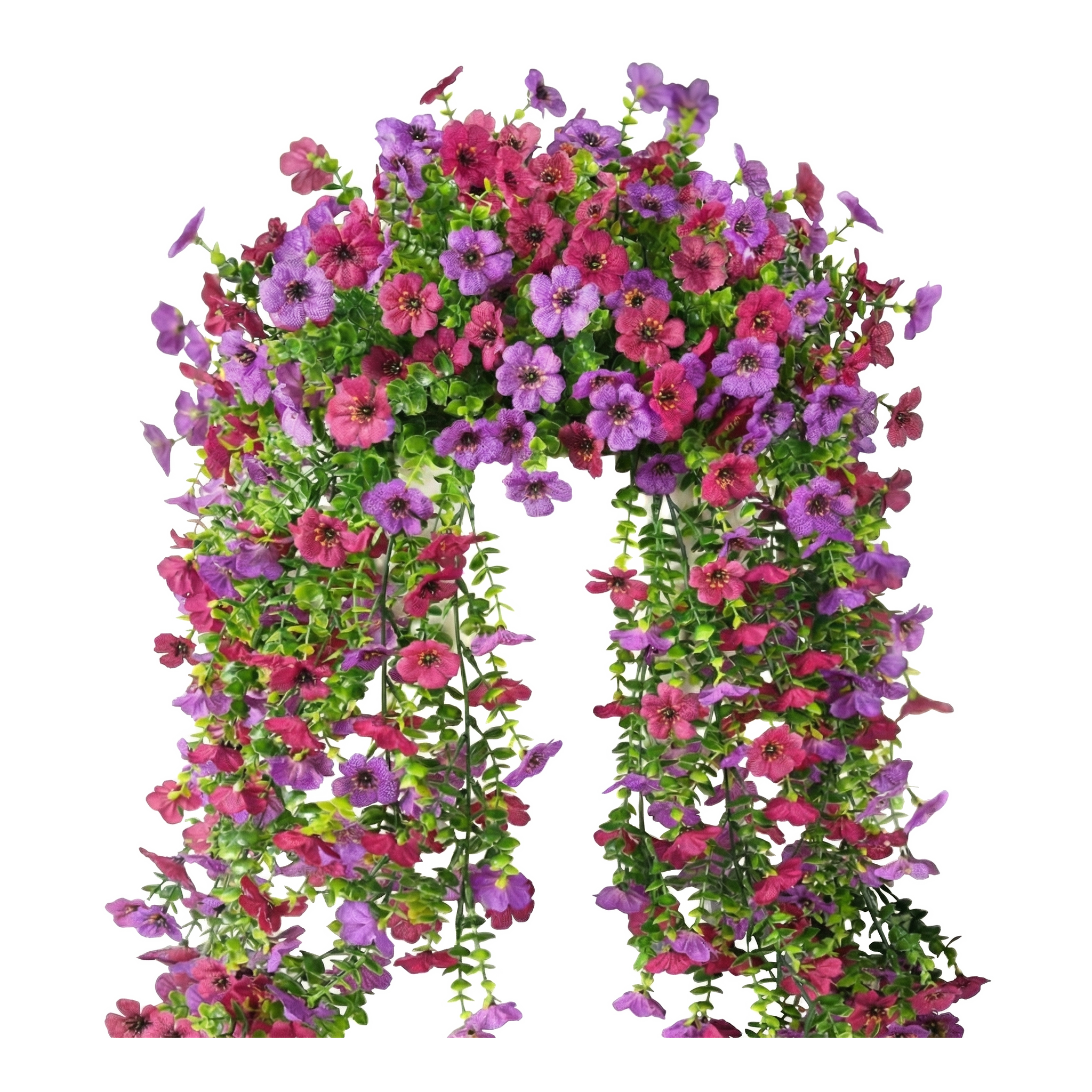 Artificial Hanging Flowers for Outdoor Planters, UV Resistant Faux Hanging Flowers for Porch, Balcony, Hanging Basket, Easter Spring Outdoor Decor, 4 Pack, 29.5 Inch