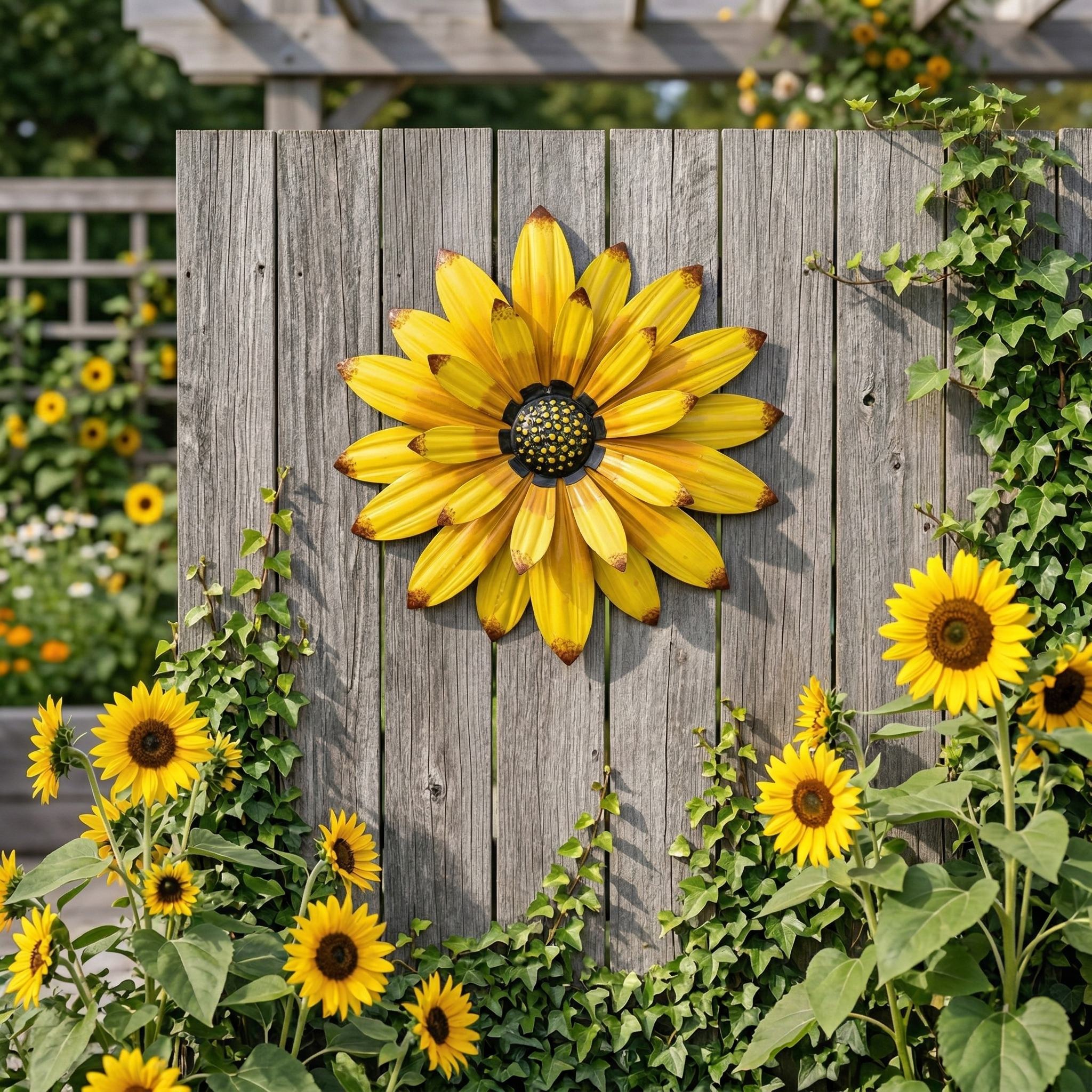 Sunflower Metal Wall Décor for Porch, Patio & Home