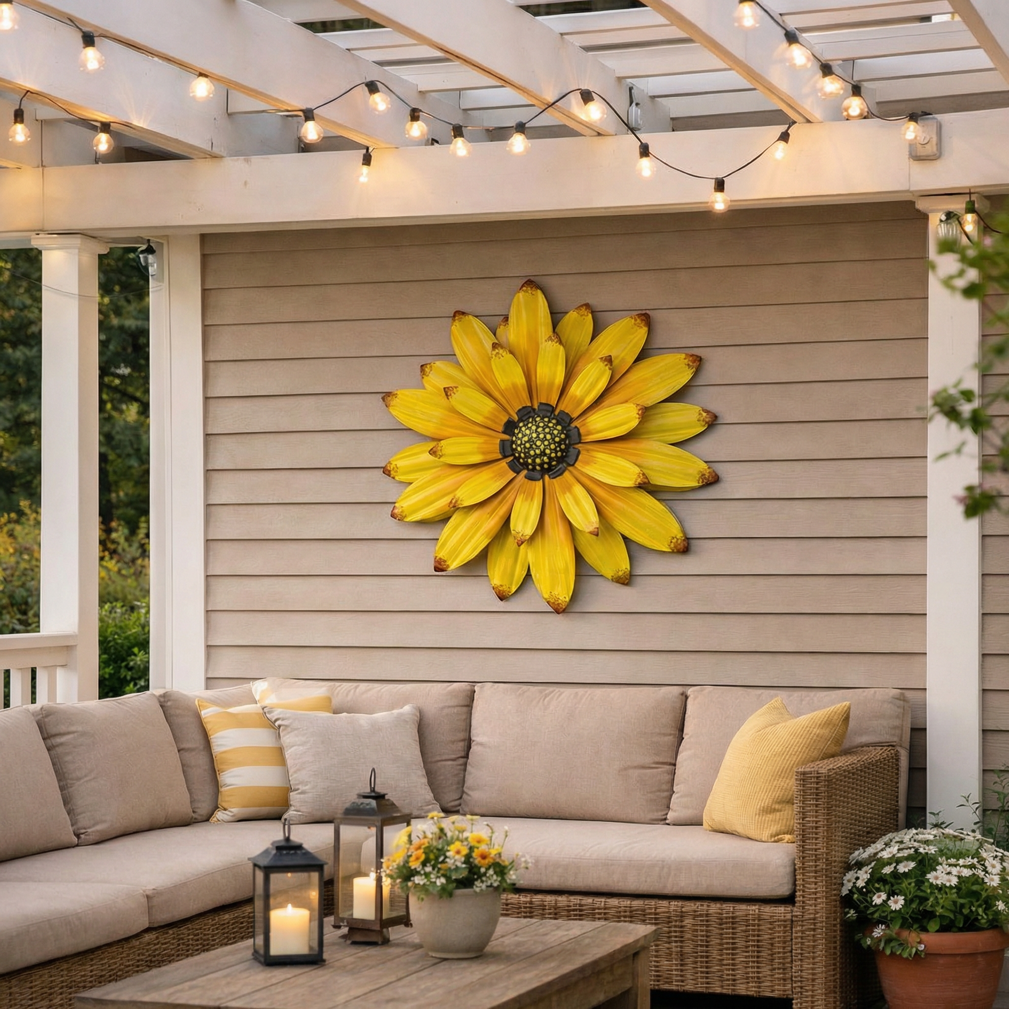 Sunflower Metal Wall Décor for Porch, Patio & Home