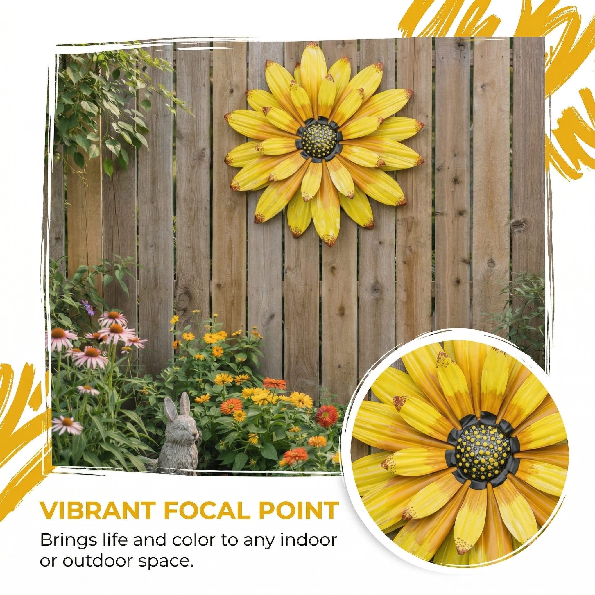Sunflower Metal Wall Décor for Porch, Patio & Home