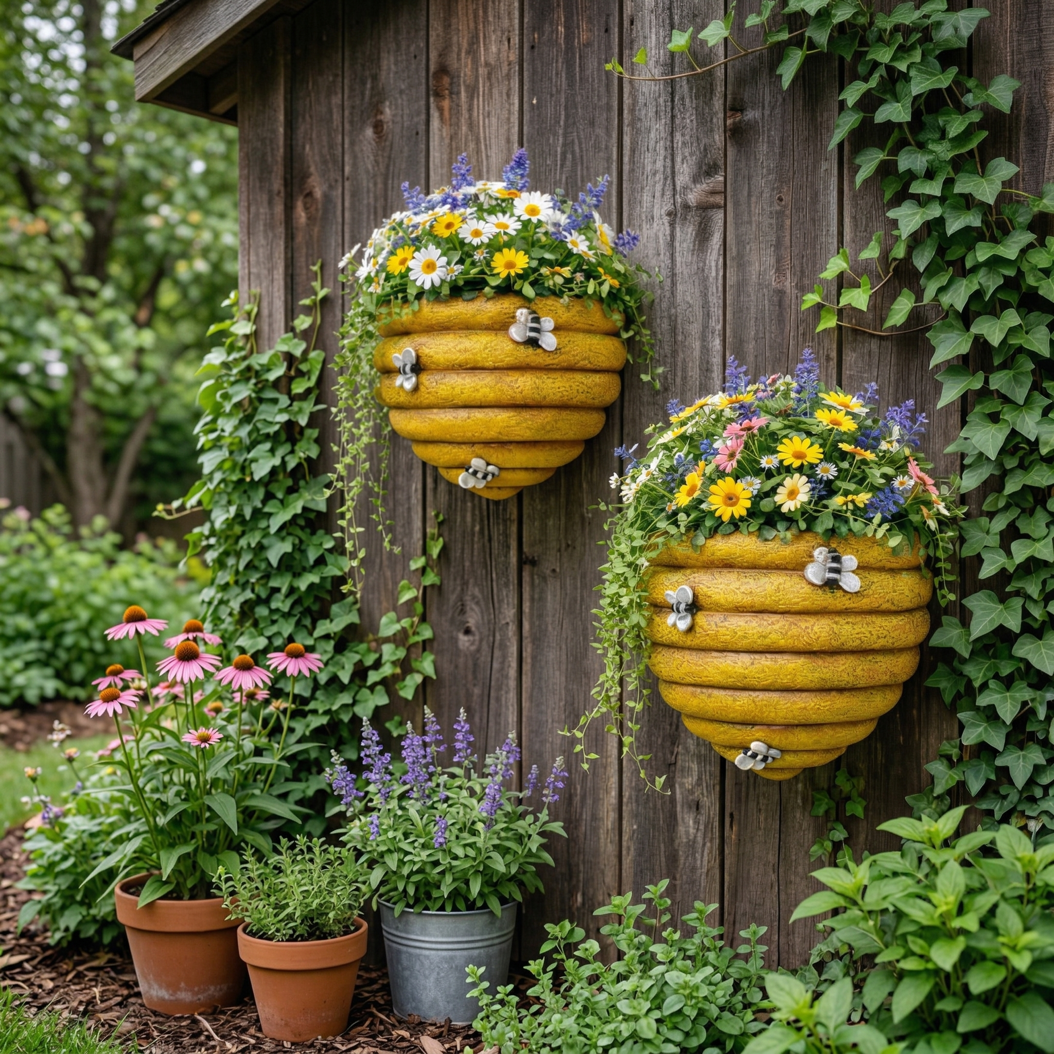 Beehive Wall Planter for Flowers & Greenery