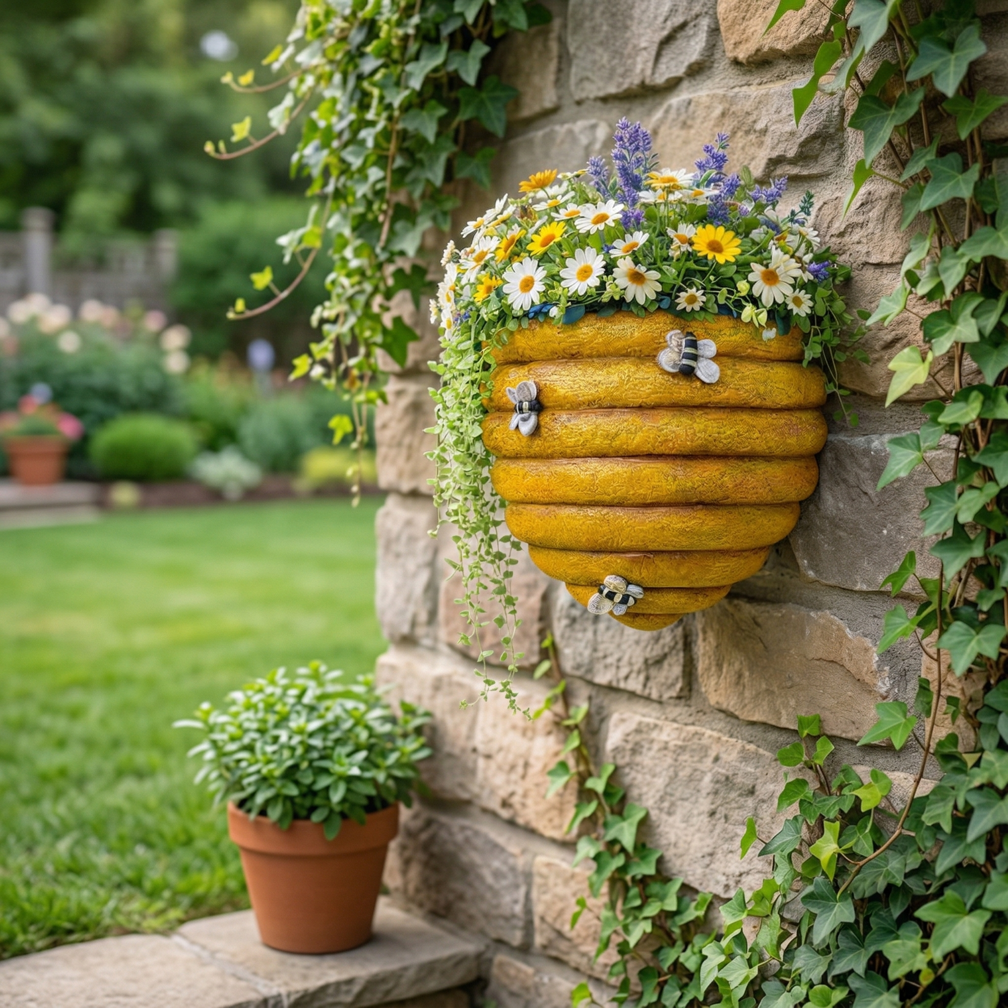 Beehive Wall Planter for Flowers & Greenery