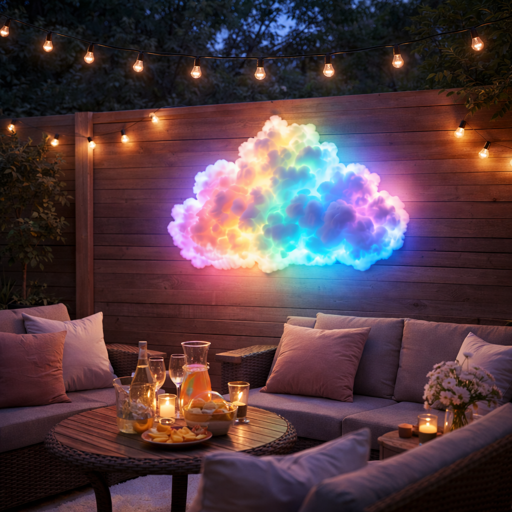 Rainbow Cloud Wall Light Kit – LED Mood Wall Décor for Bedrooms, Dorm Rooms & Cozy Spaces