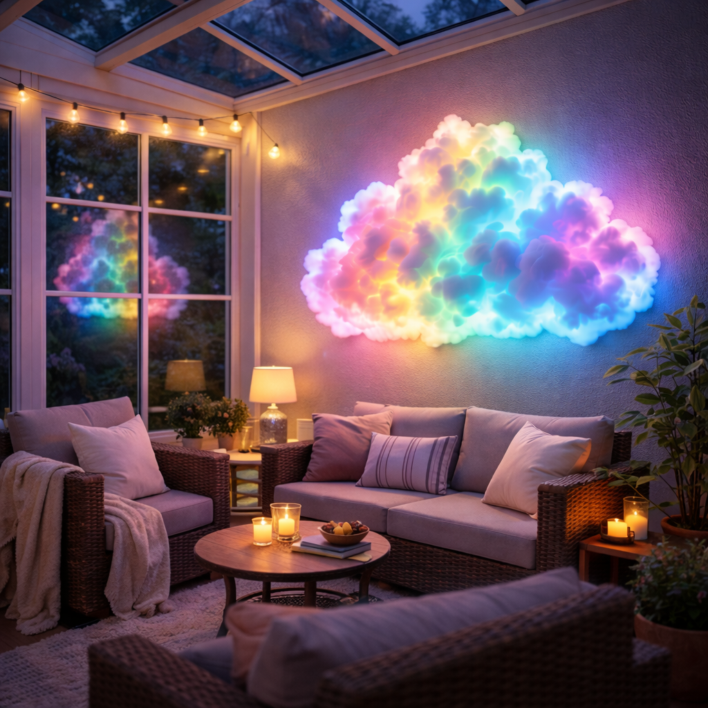 Rainbow Cloud Wall Light Kit – LED Mood Wall Décor for Bedrooms, Dorm Rooms & Cozy Spaces