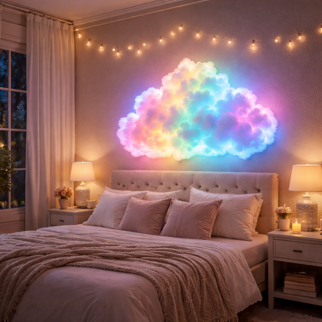 Rainbow Cloud Wall Light Kit – LED Mood Wall Décor for Bedrooms, Dorm Rooms & Cozy Spaces