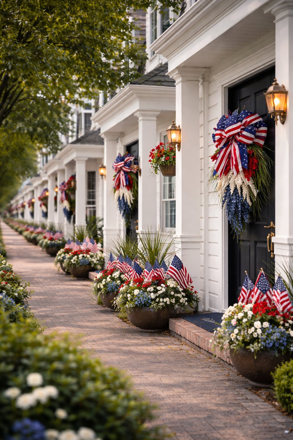 Patriotic Front Door Swag – Red, White & Blue Americana Door Han