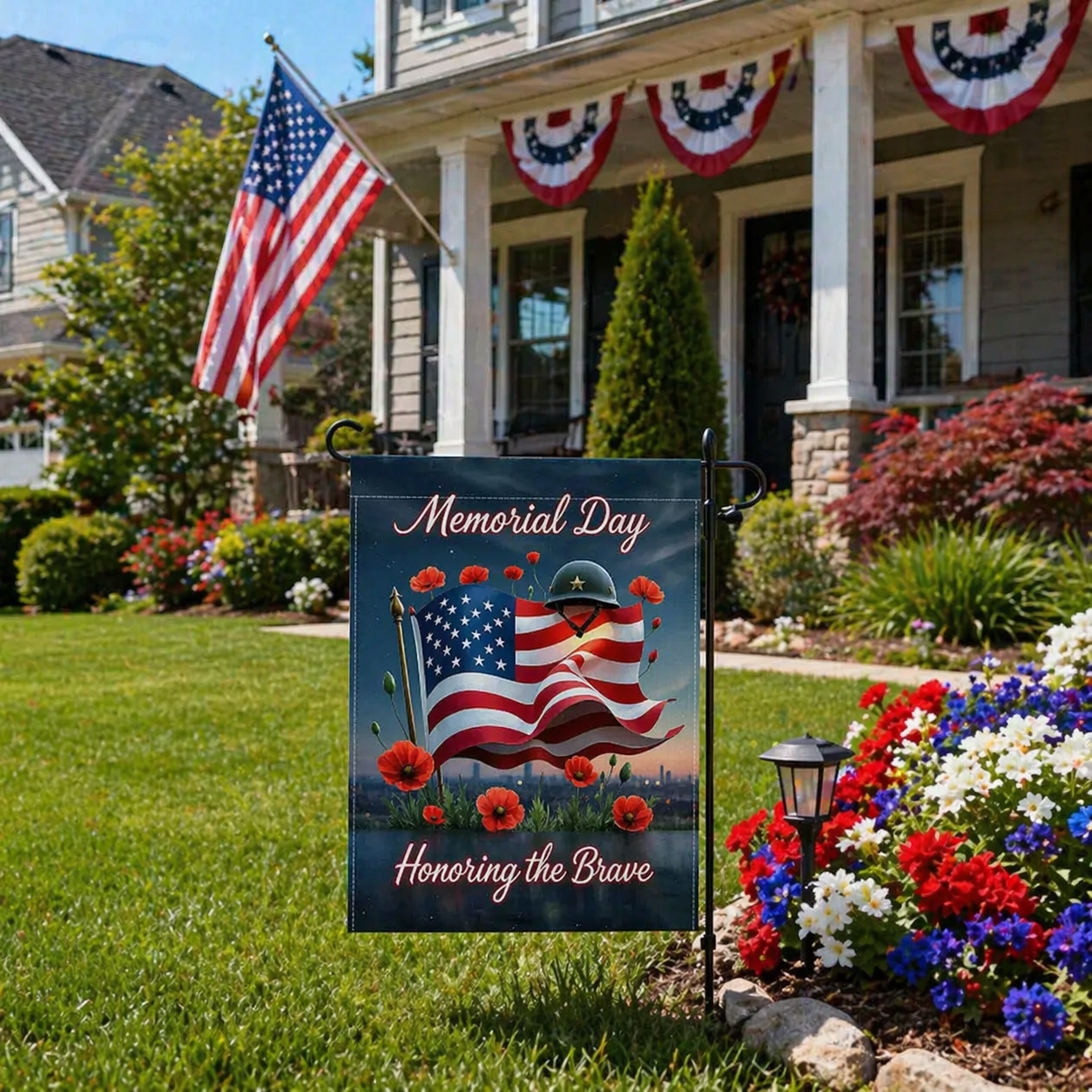 Memorial Day Garden Flag – Honoring the Brave Patriotic Yard Decor