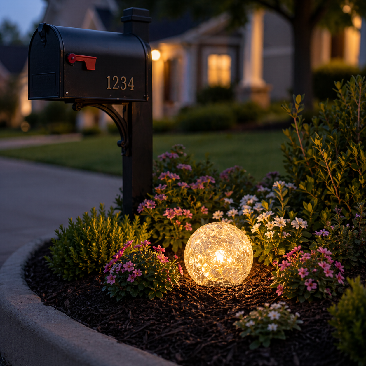 Solar Crackle Glass Globe Garden Light