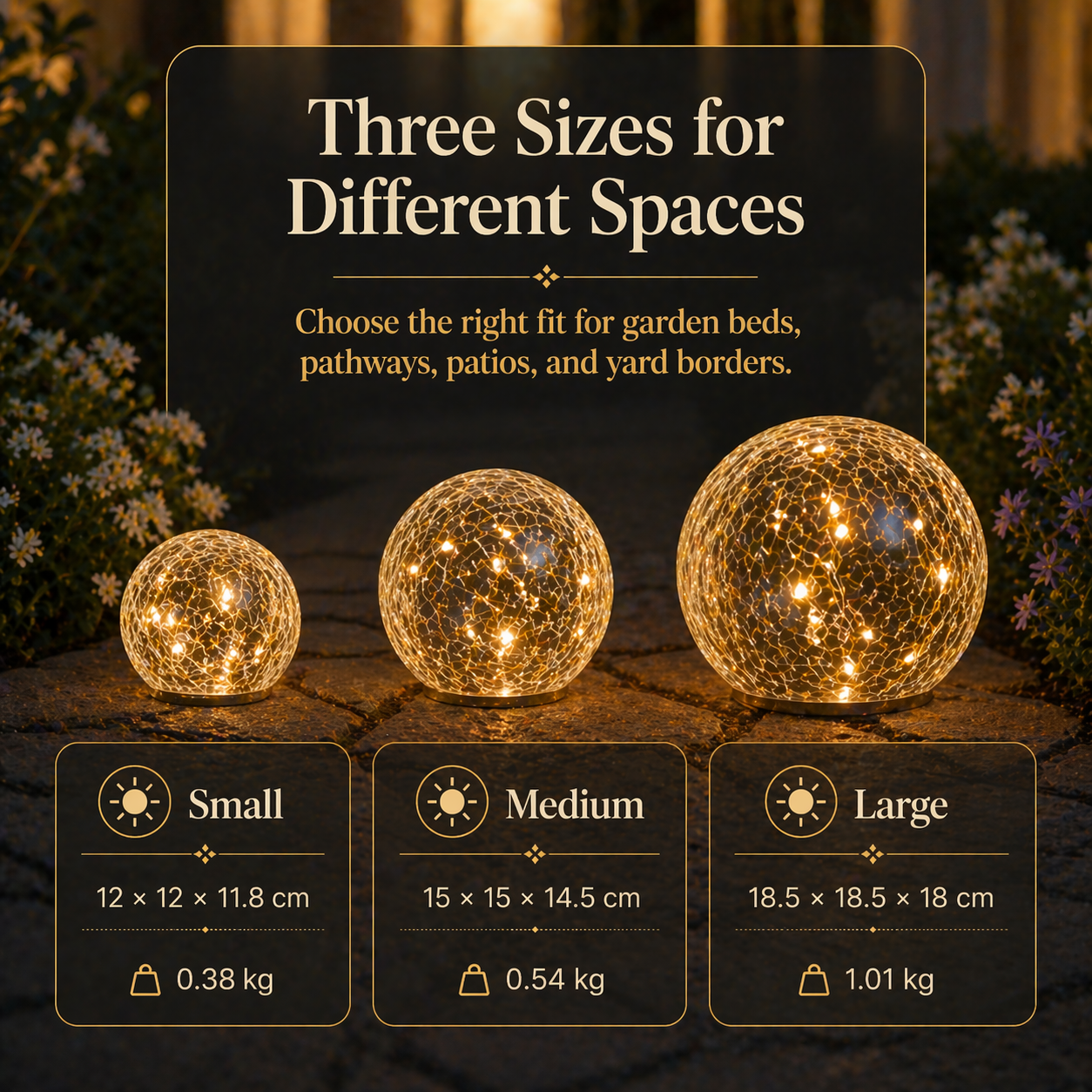 Solar Crackle Glass Globe Garden Light