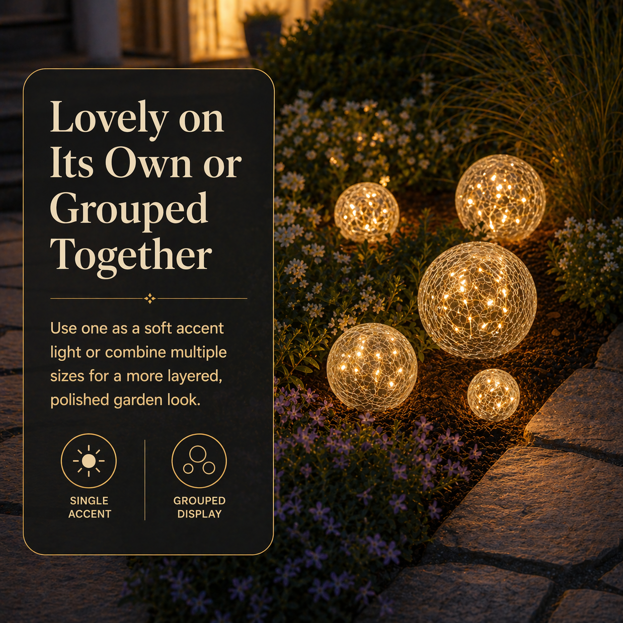 Solar Crackle Glass Globe Garden Light