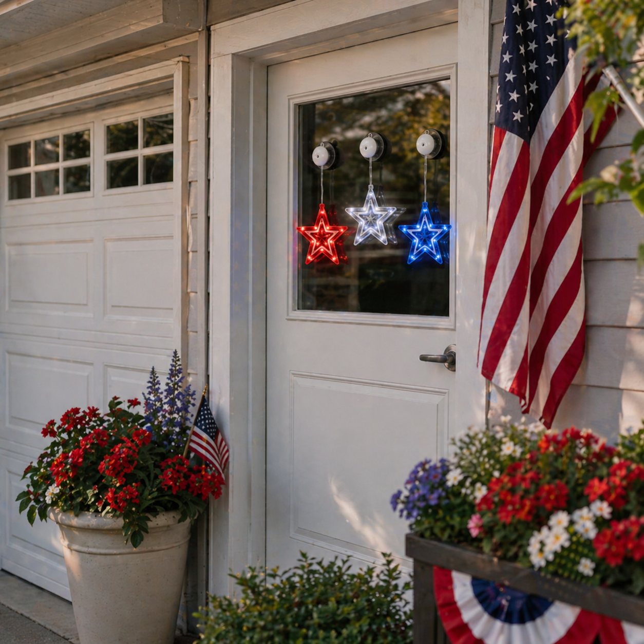 Patriotic Star Window Lights – Set of 3