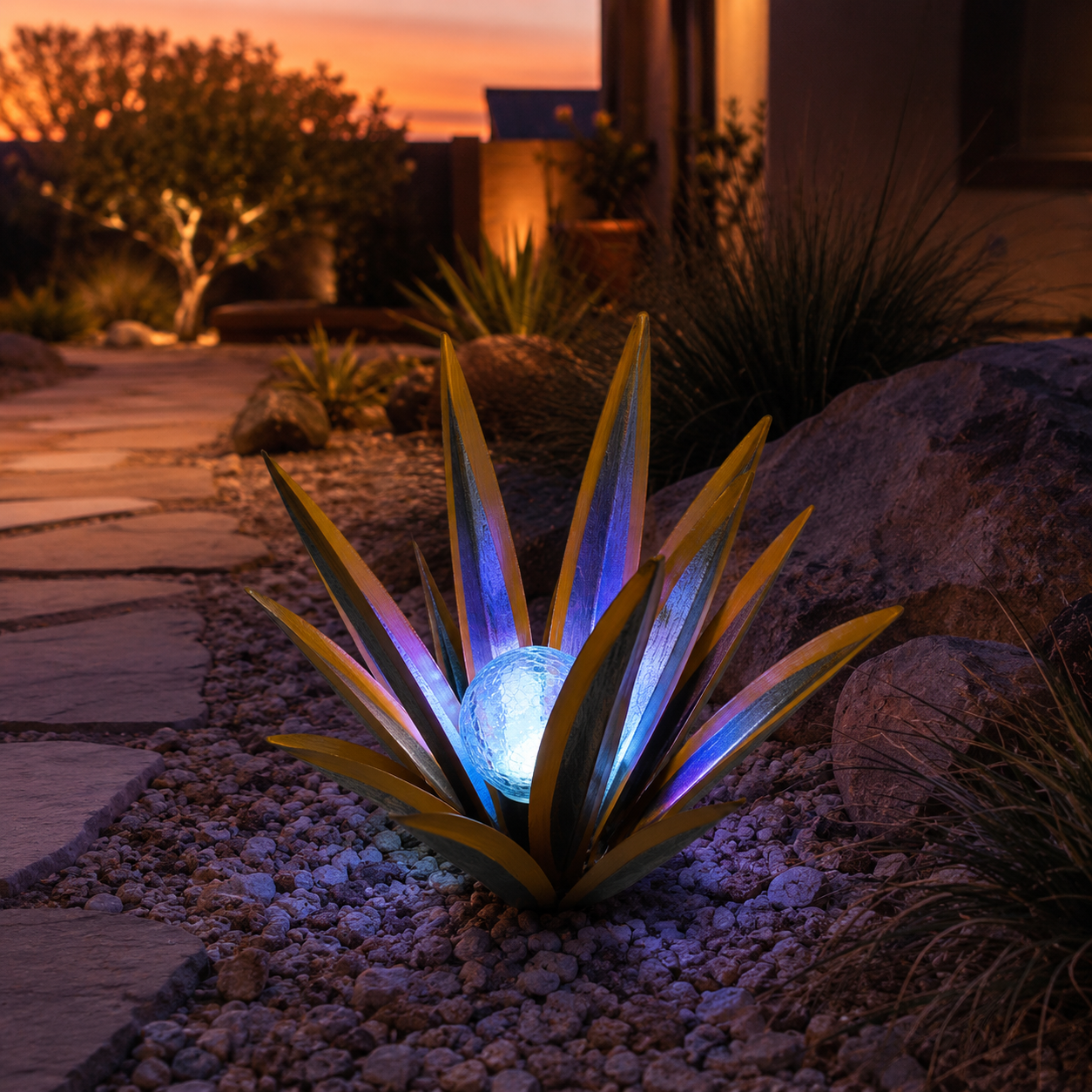 Solar Agave Garden Stake Light