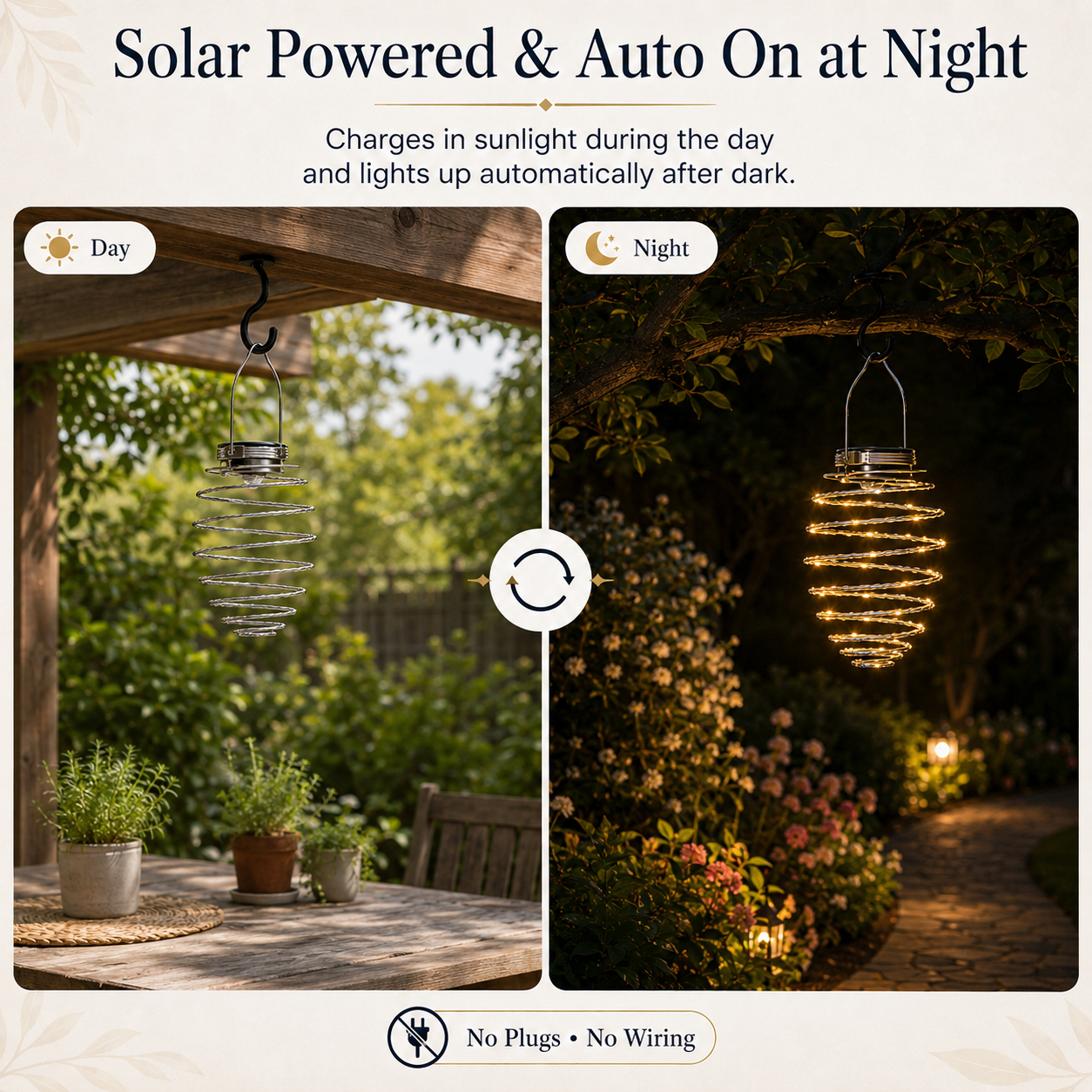 Solar Spiral Hanging Light