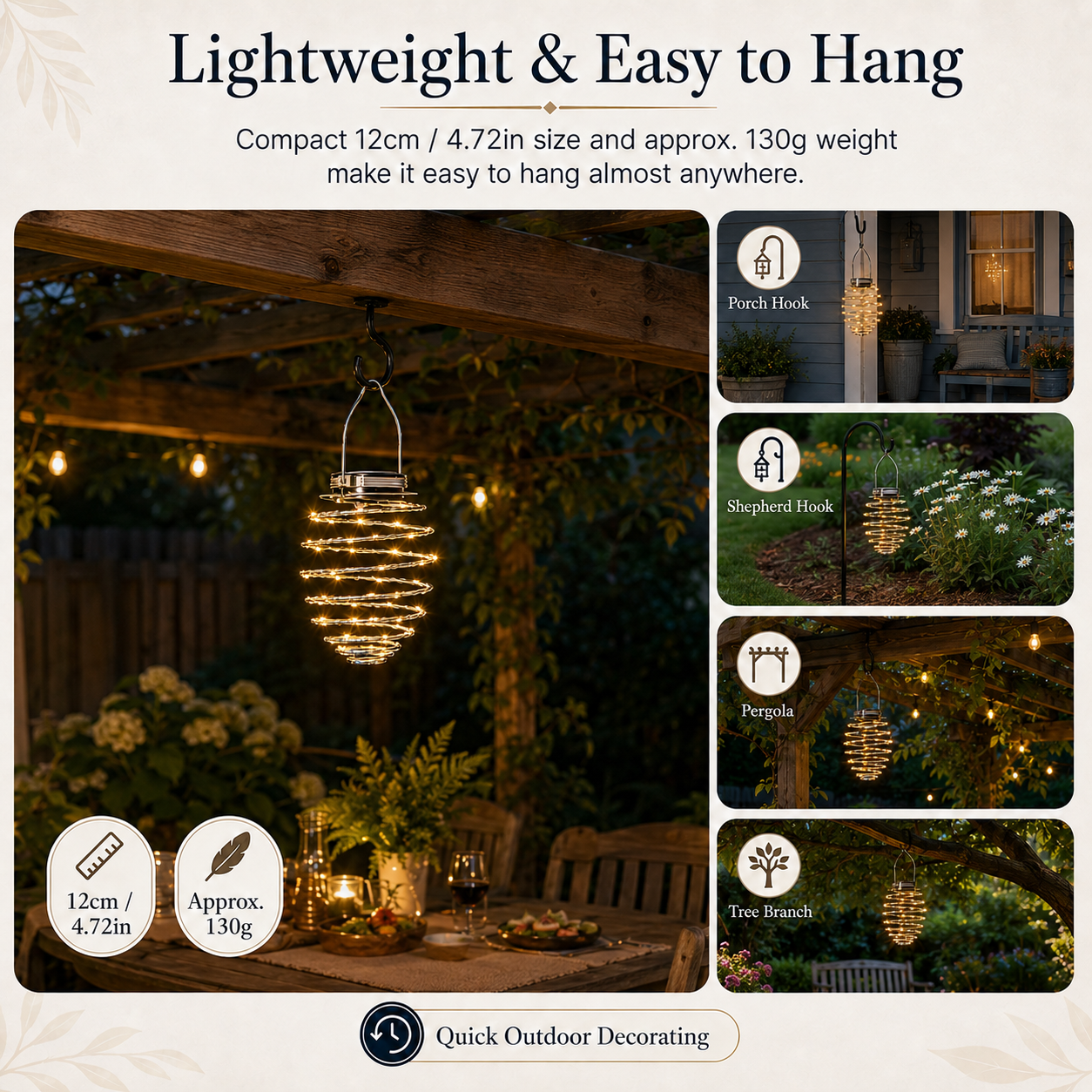 Solar Spiral Hanging Light