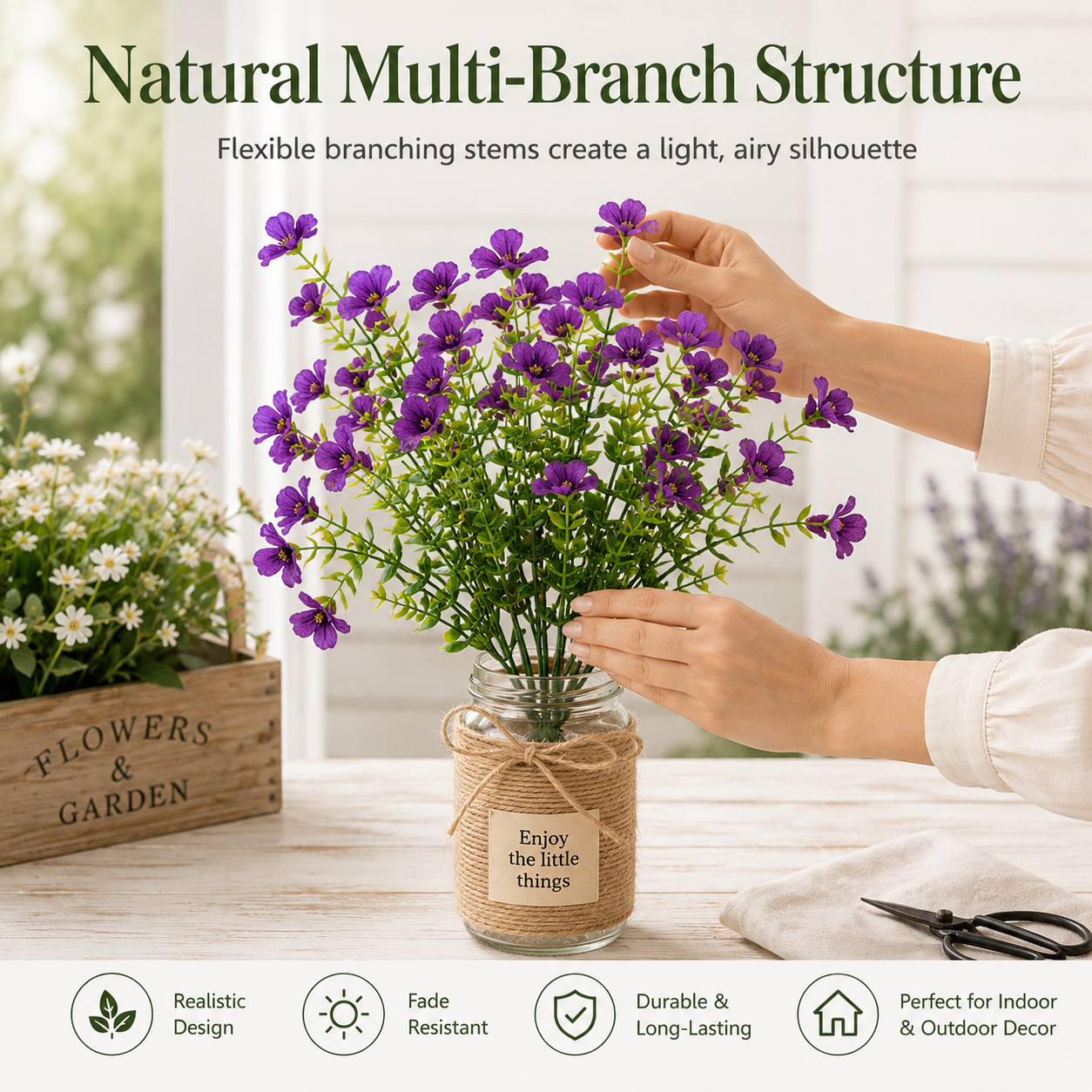 Artificial Morning Glory Flower Bush